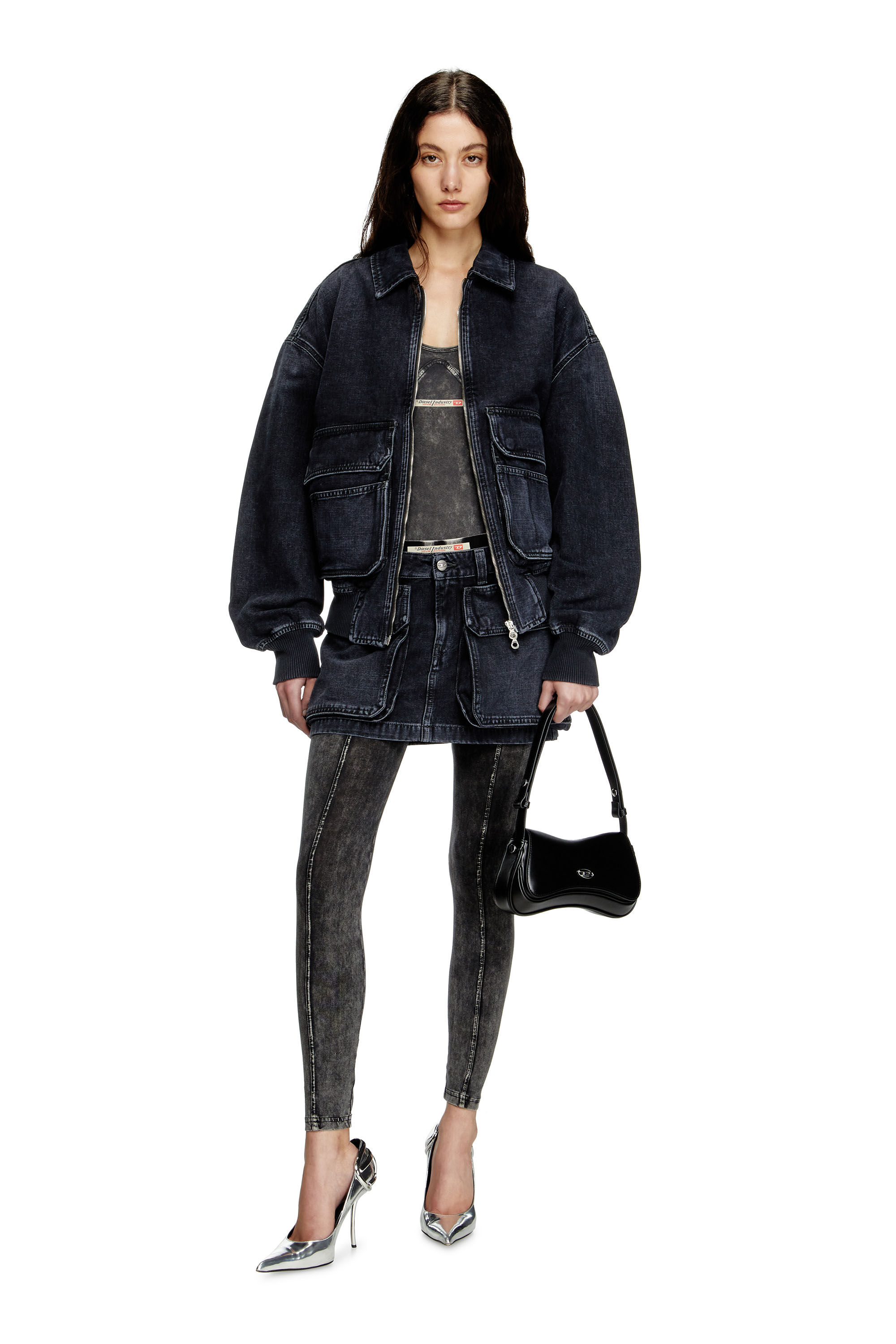 Women's Jacket in batavia-weave denim | Black | Diesel Women's Jacket in batavia-weave denim | Black | Diesel