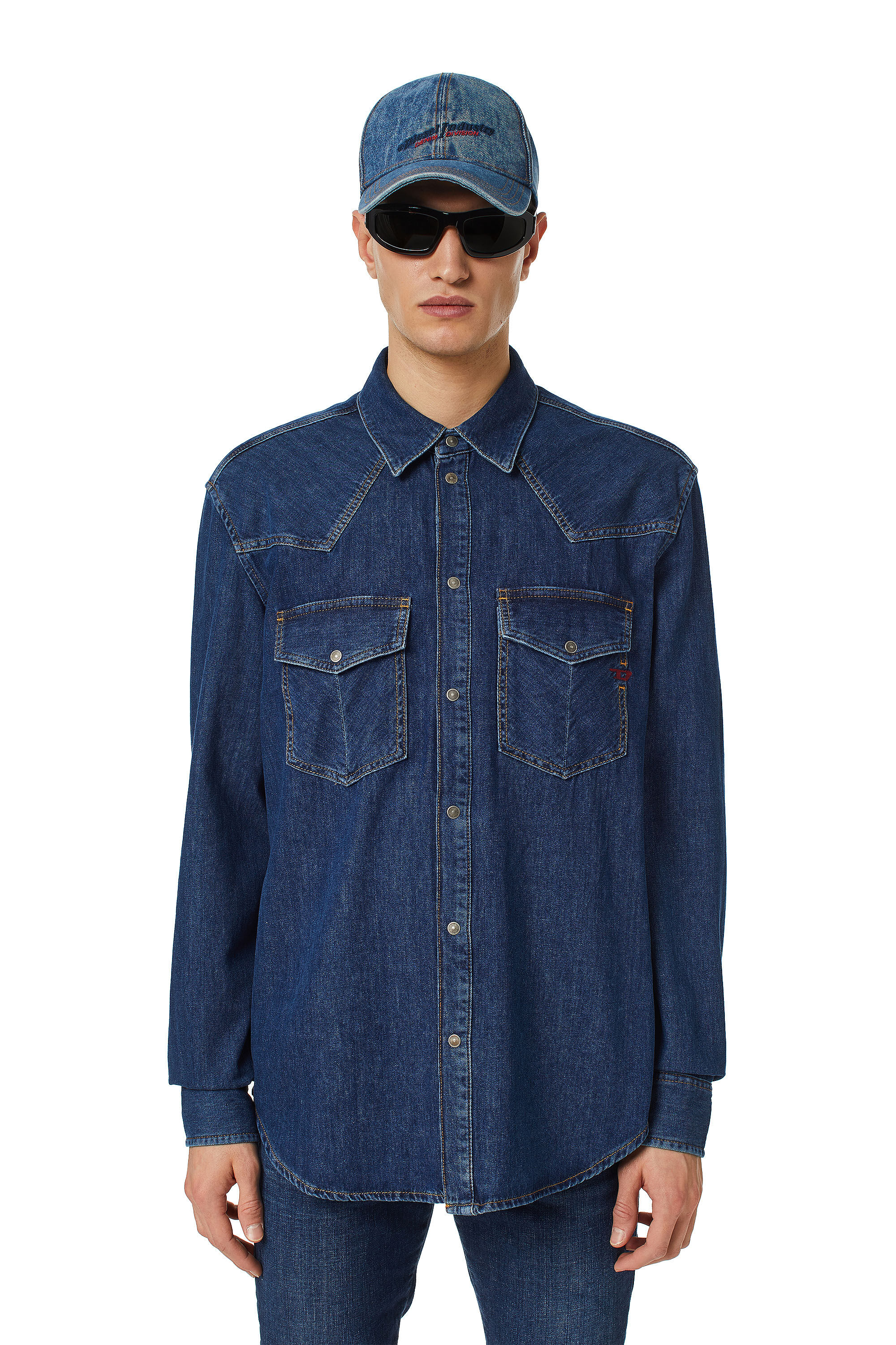 Diesel - D-OCEAN WESTERN SHIRT, Dark Blue - Image 3