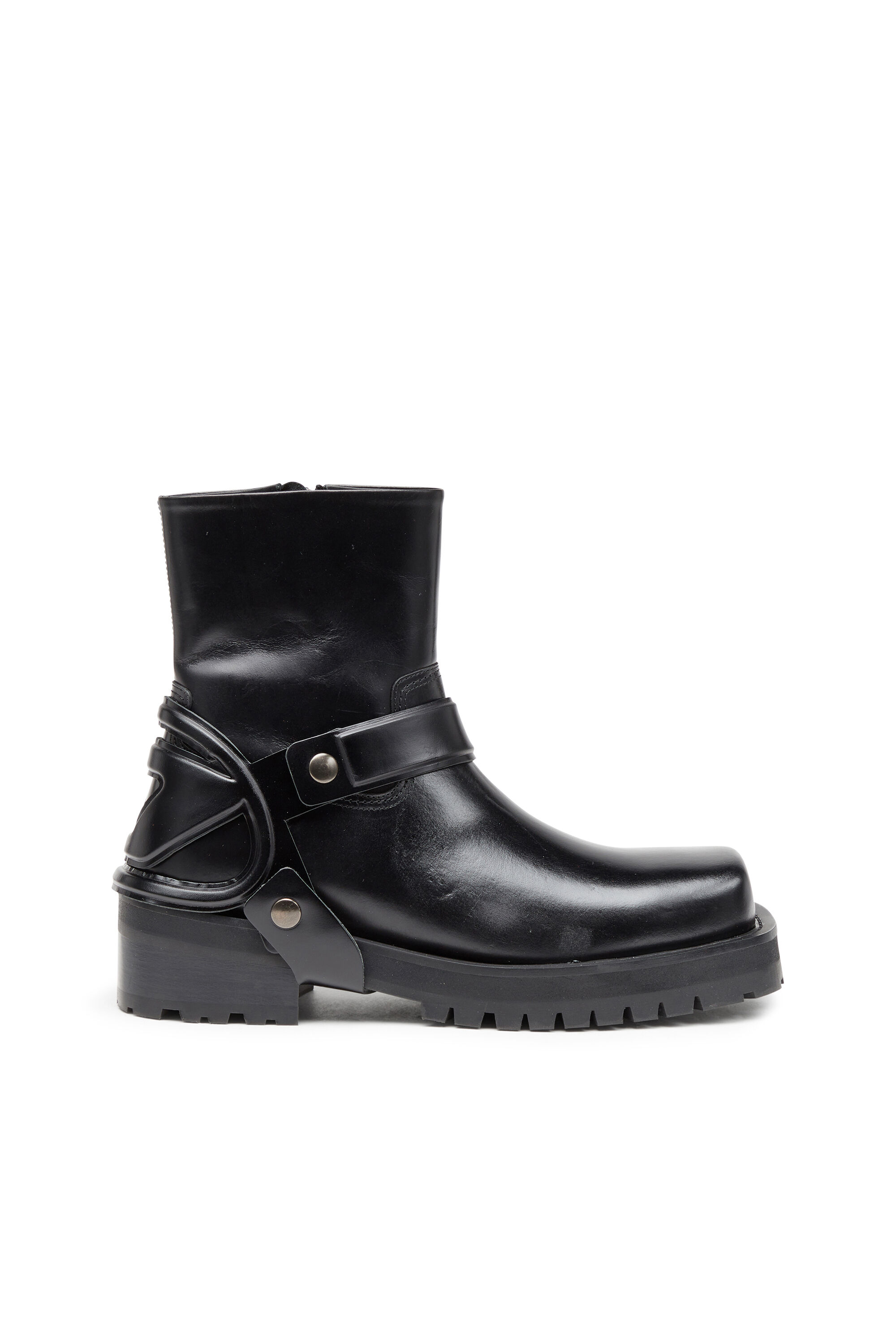 Men's D-Texan-Harness boots in polished leather | Black | Diesel