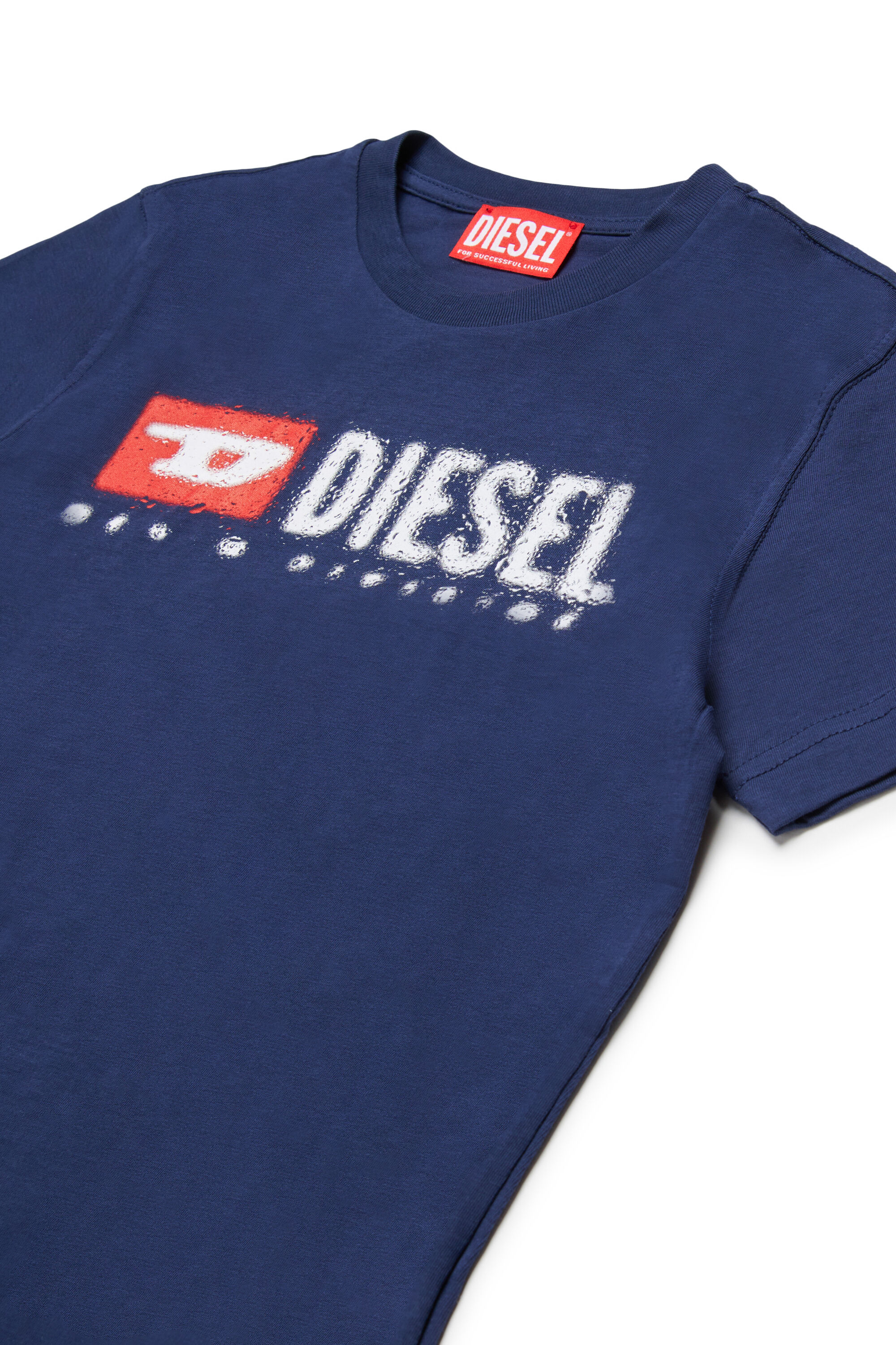 Diesel - TADJUSTK14, Man's Cotton T-shirt with printed logo in Blue - 3