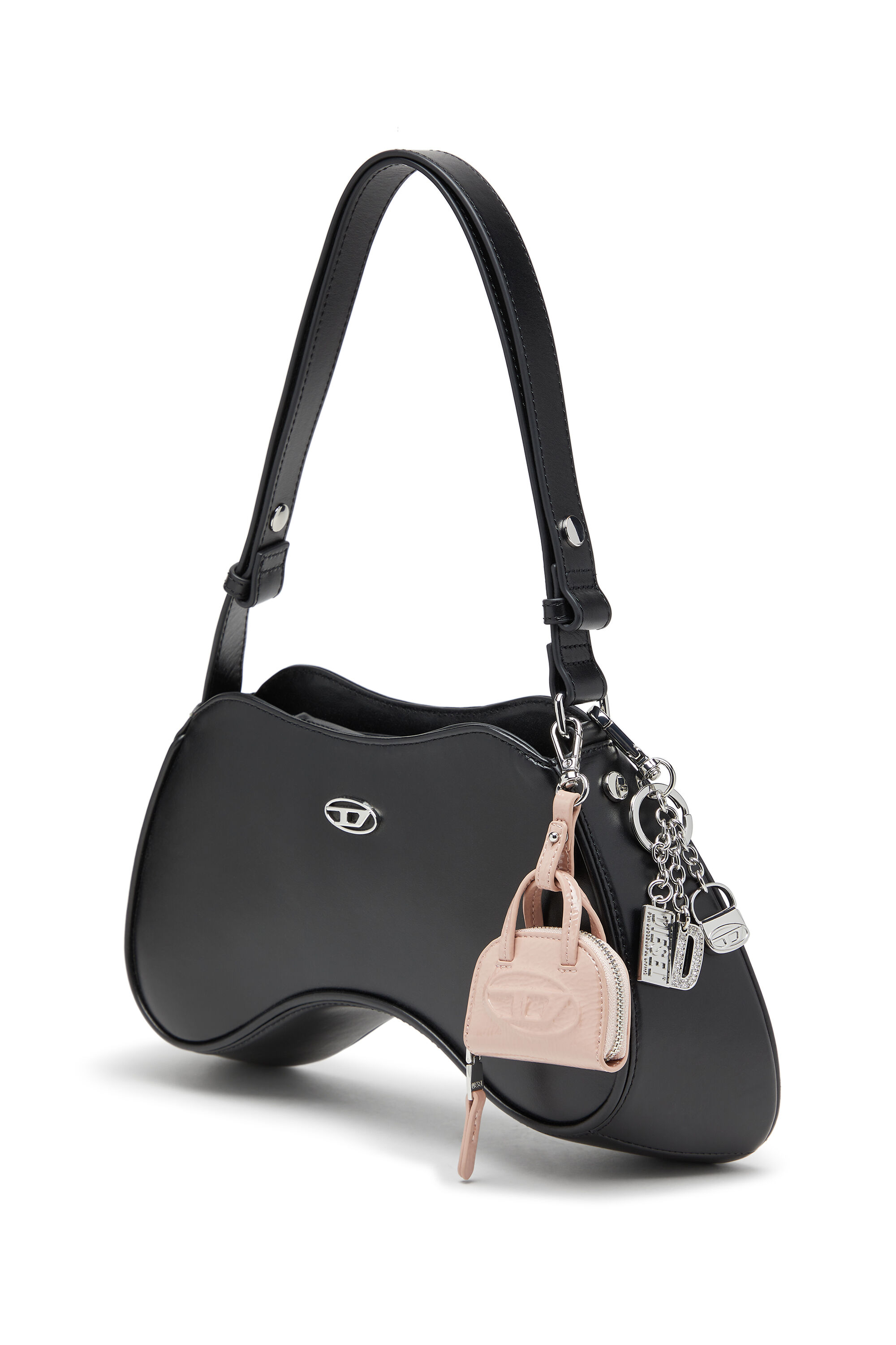 値下げ中DIESEL PLAY ハンドバッグ　ショルダーバッグ Women's Play-Semi gloss leather shoulder bag | Black | Diesel
