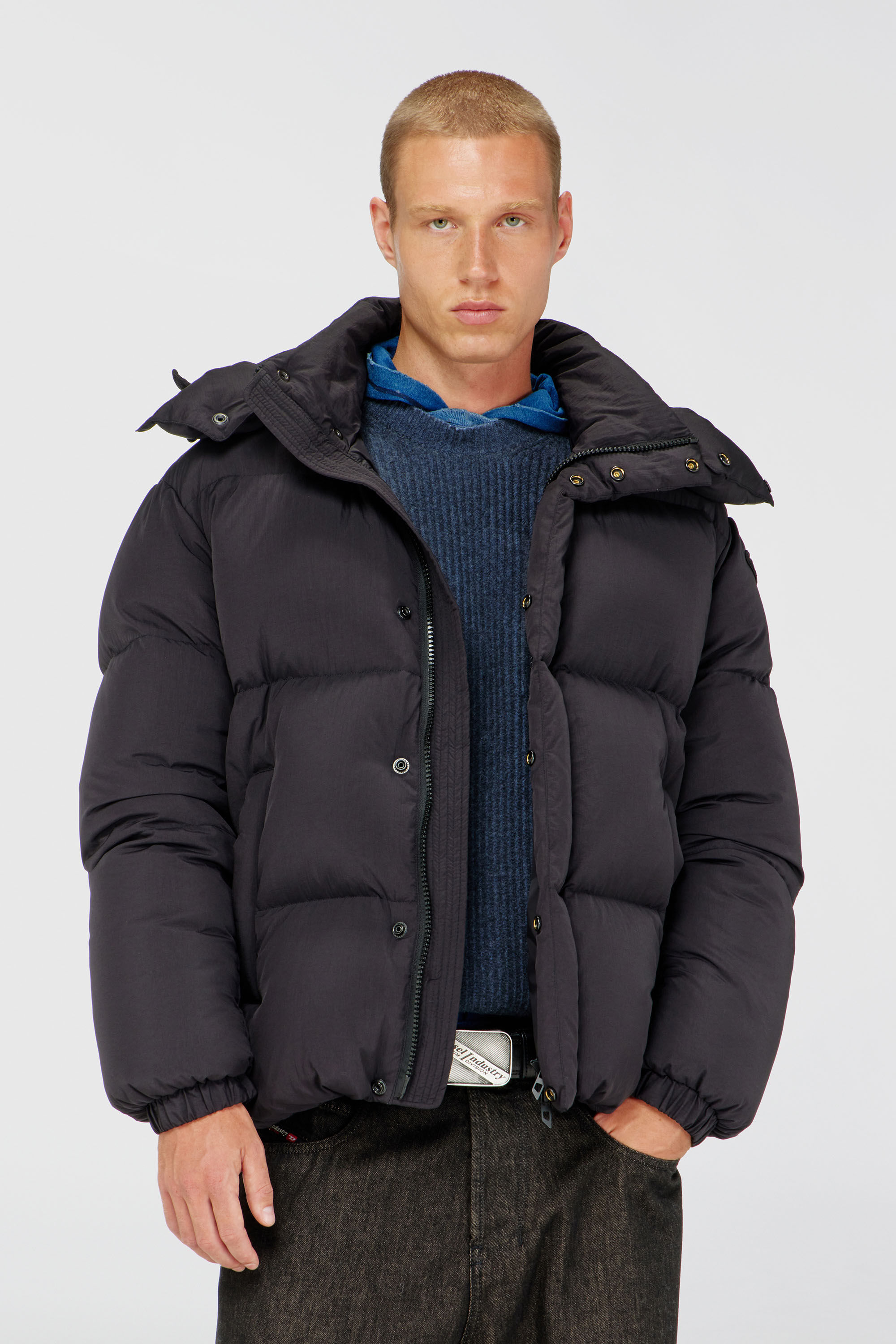 Men's Quilted down jacket in ViralOff® Taslan | Grey | Diesel BG