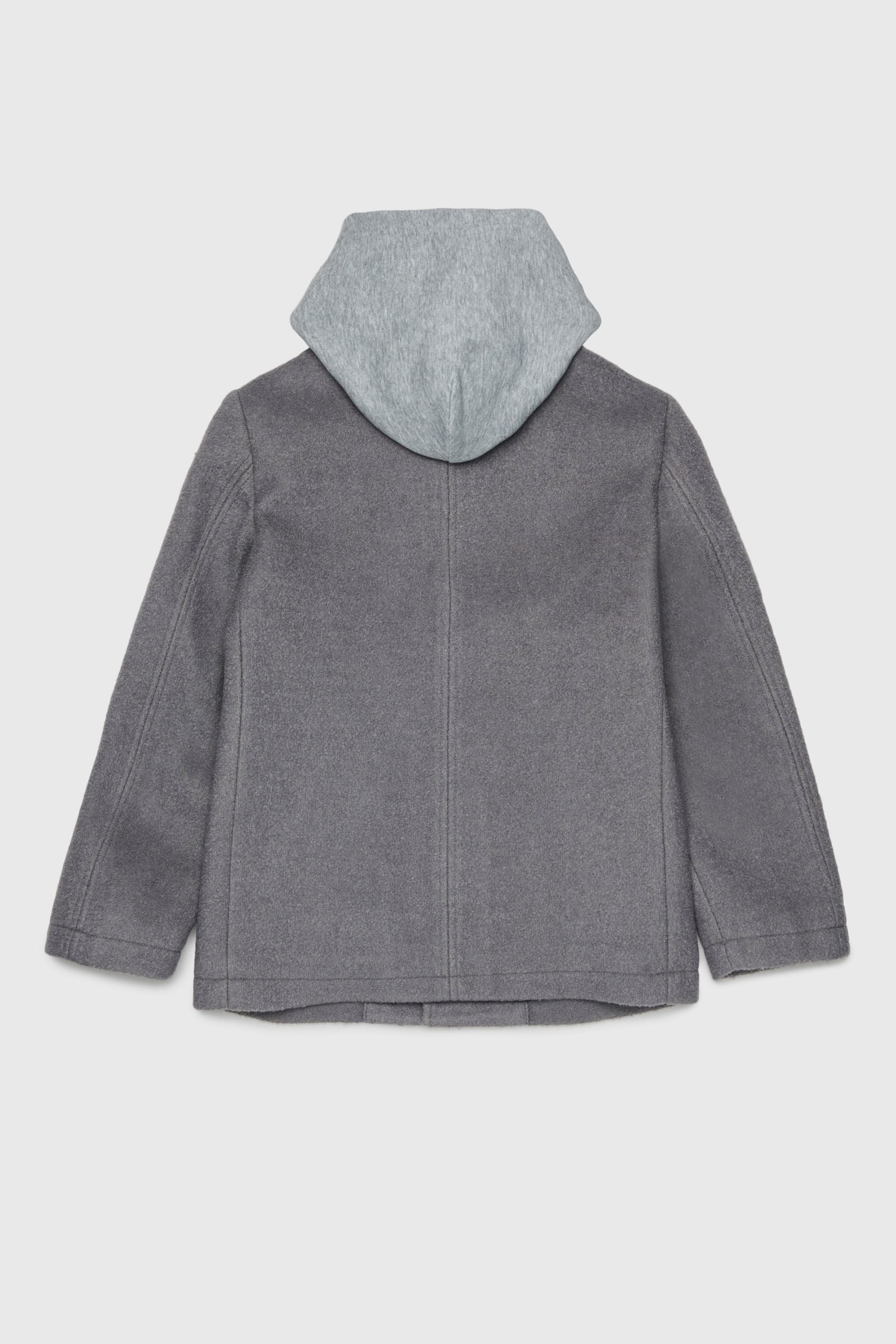 Diesel - JASTONEOUT, Man's Wool-blend coat with detachable hood in Dark grey - 2
