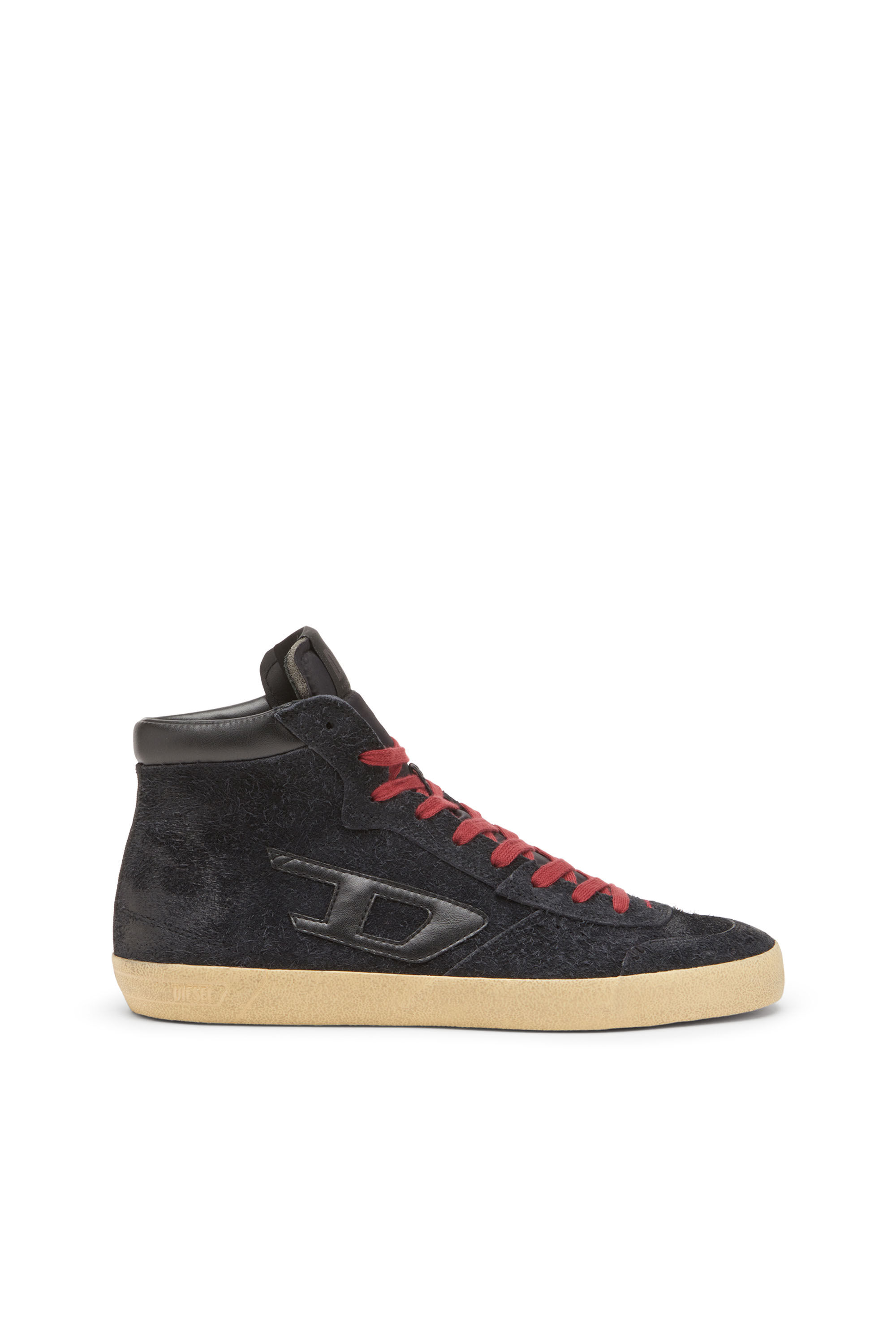 Men s S Leroji High top sneakers in hairy suede Black Diesel