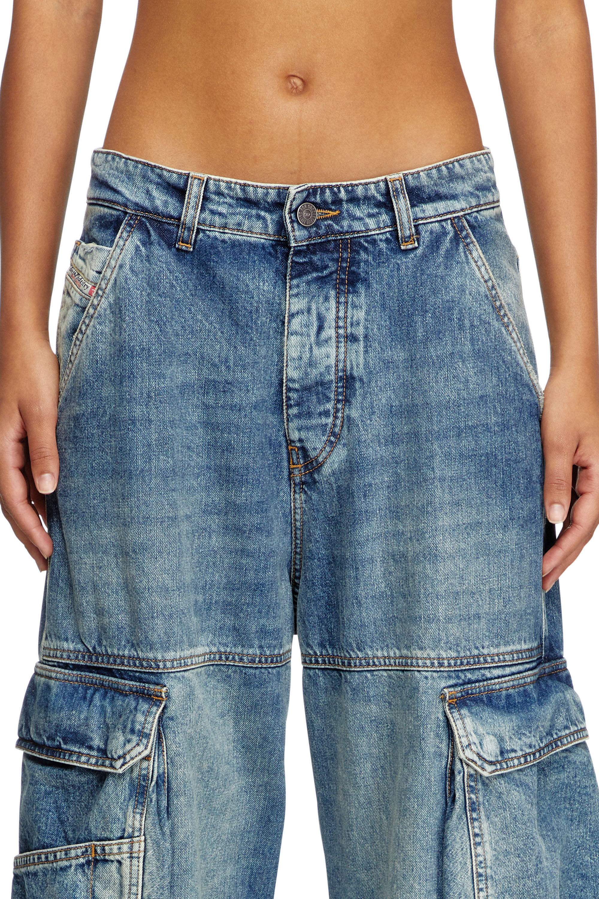 1996 D-Sire Women: Cargo Jeans with pockets, medium blue | Diesel 1996 D-Sire Women: Cargo Jeans with pockets, medium blue | Diesel