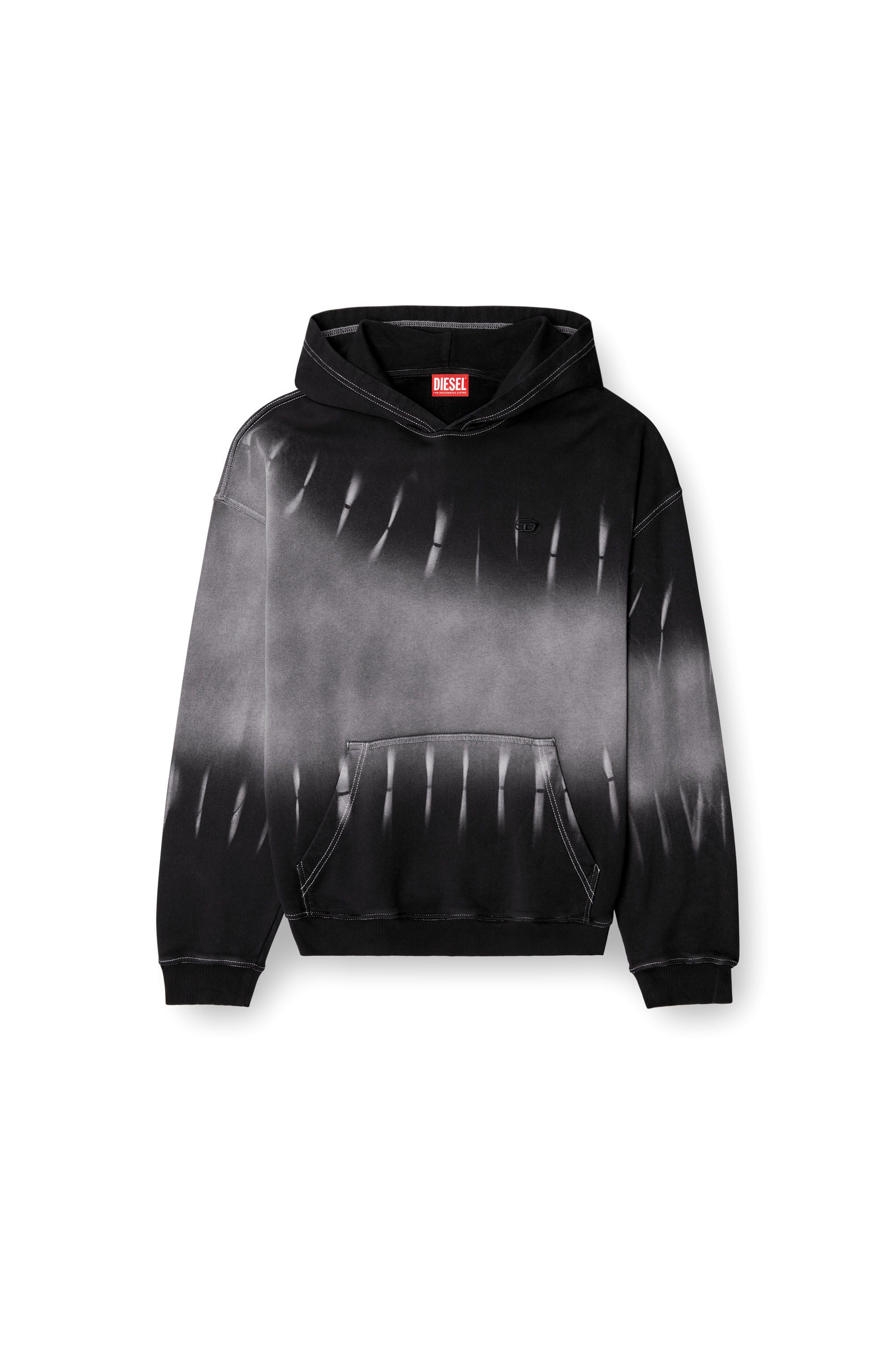 【関税込】◆DIESEL ディーゼル◆s-boxt-hood-r2 ロゴ パーカー Men's Tie-dyed hoodie with logo print | Black | Diesel