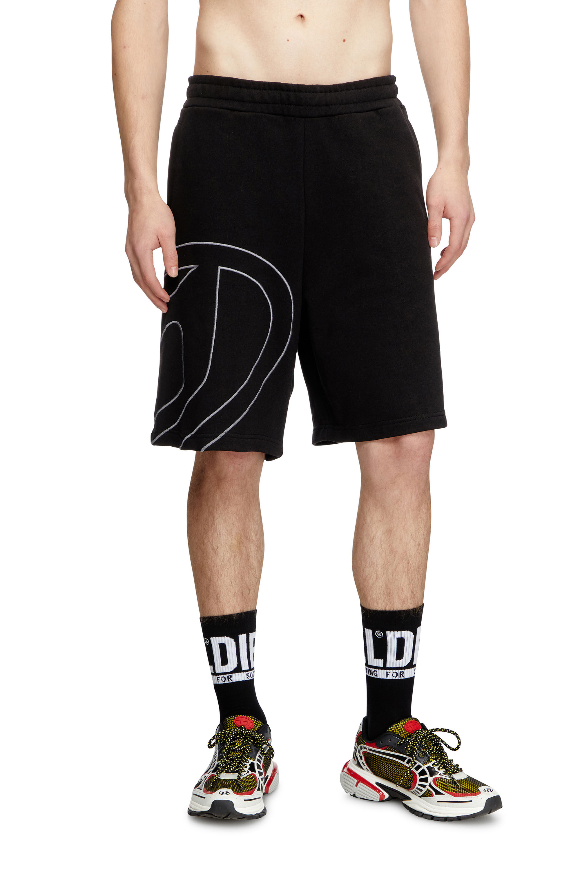 P CROW MEGOVAL Man Sweat shorts with maxi D logo Diesel