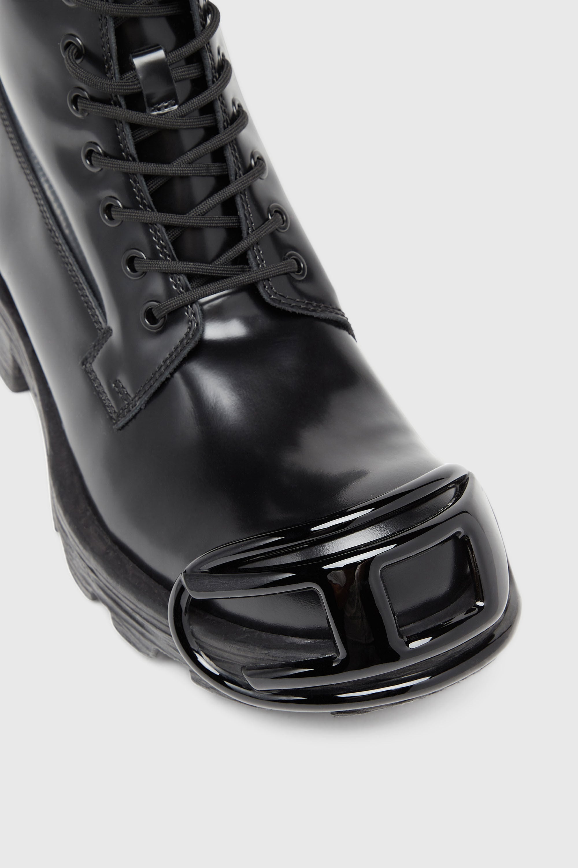 Men's D-Hammer-Leather boots with oval D toe guard | Black | Diesel HU