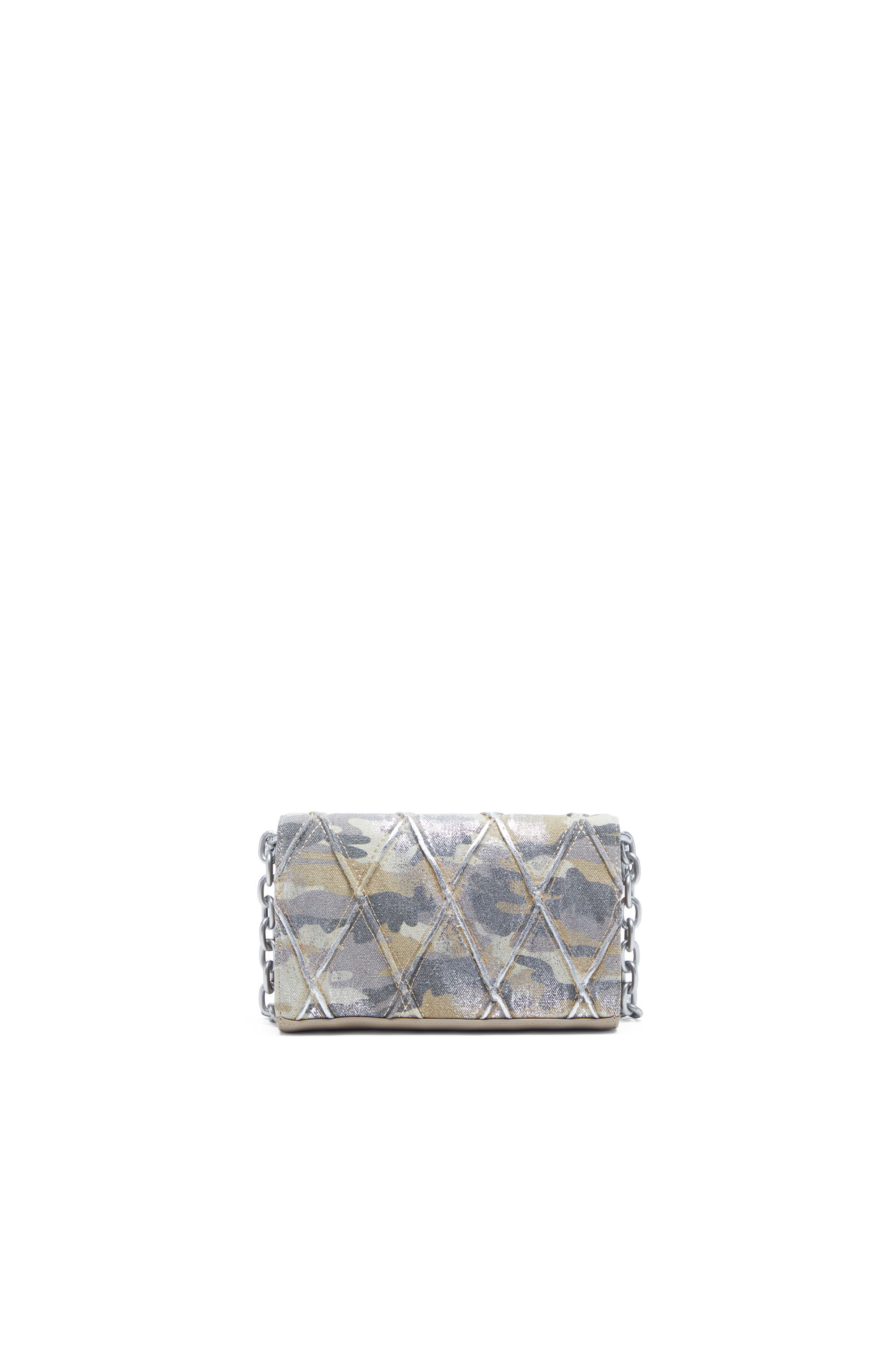 Women's Wallet purse in argyle quilted denim | Multicolor