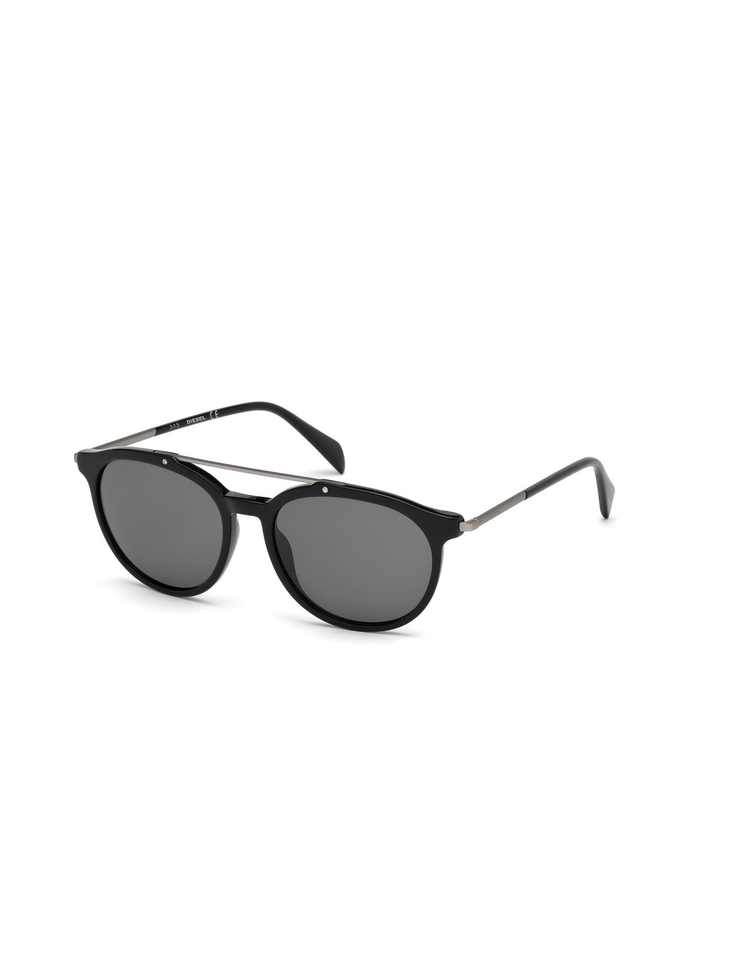 Diesel - DM0188, Unisex's Vintage look eyewear with metal details in Black - 5