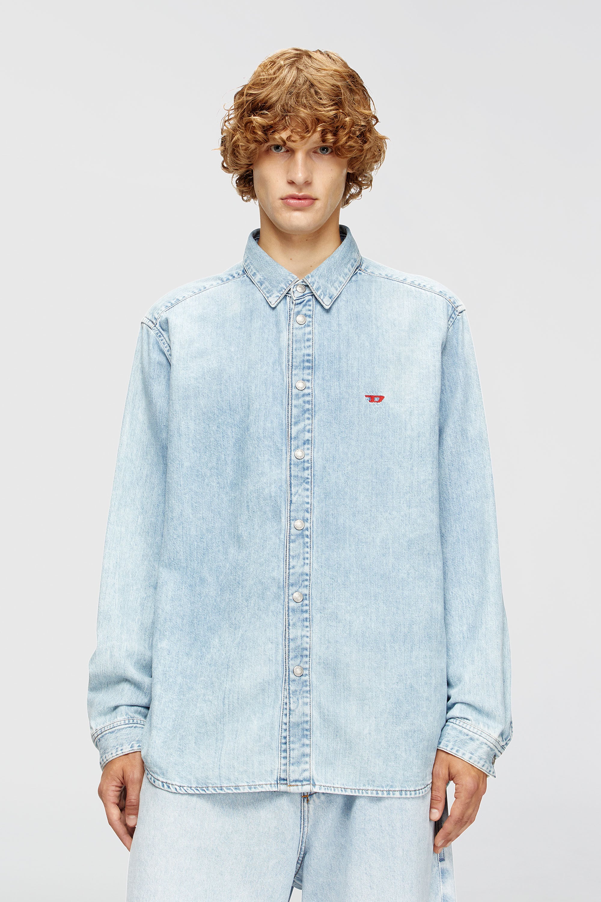 Diesel - D-SIMPLY, Man's Shirt in denim in Light Blue - 3