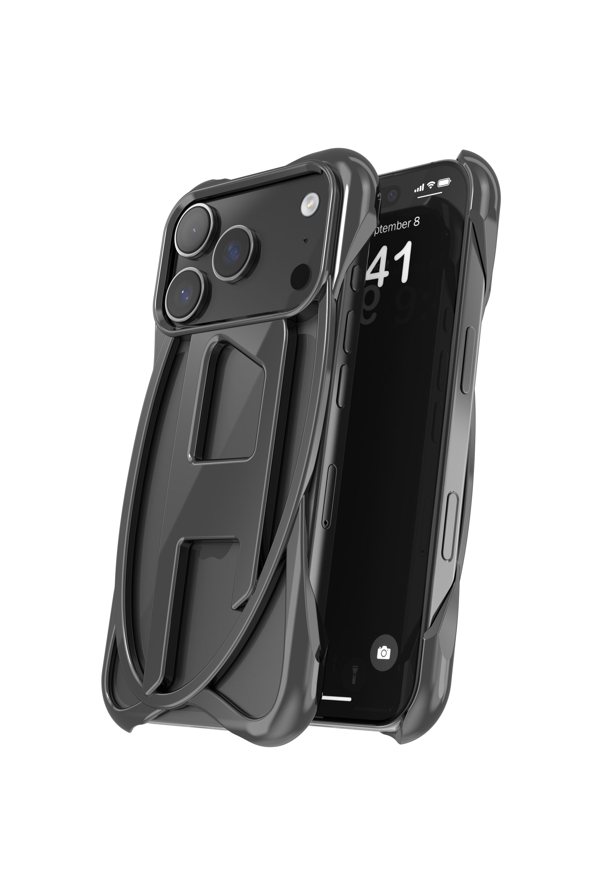 Women's Caged D glossy case for iPhone 17 Pro | Black | Diesel