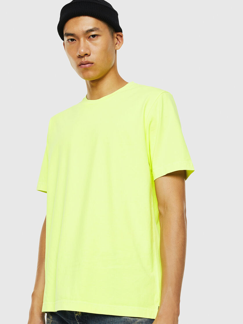 T Just Slits Fluo Man Neon T Shirt With Logo Embroidery Diesel