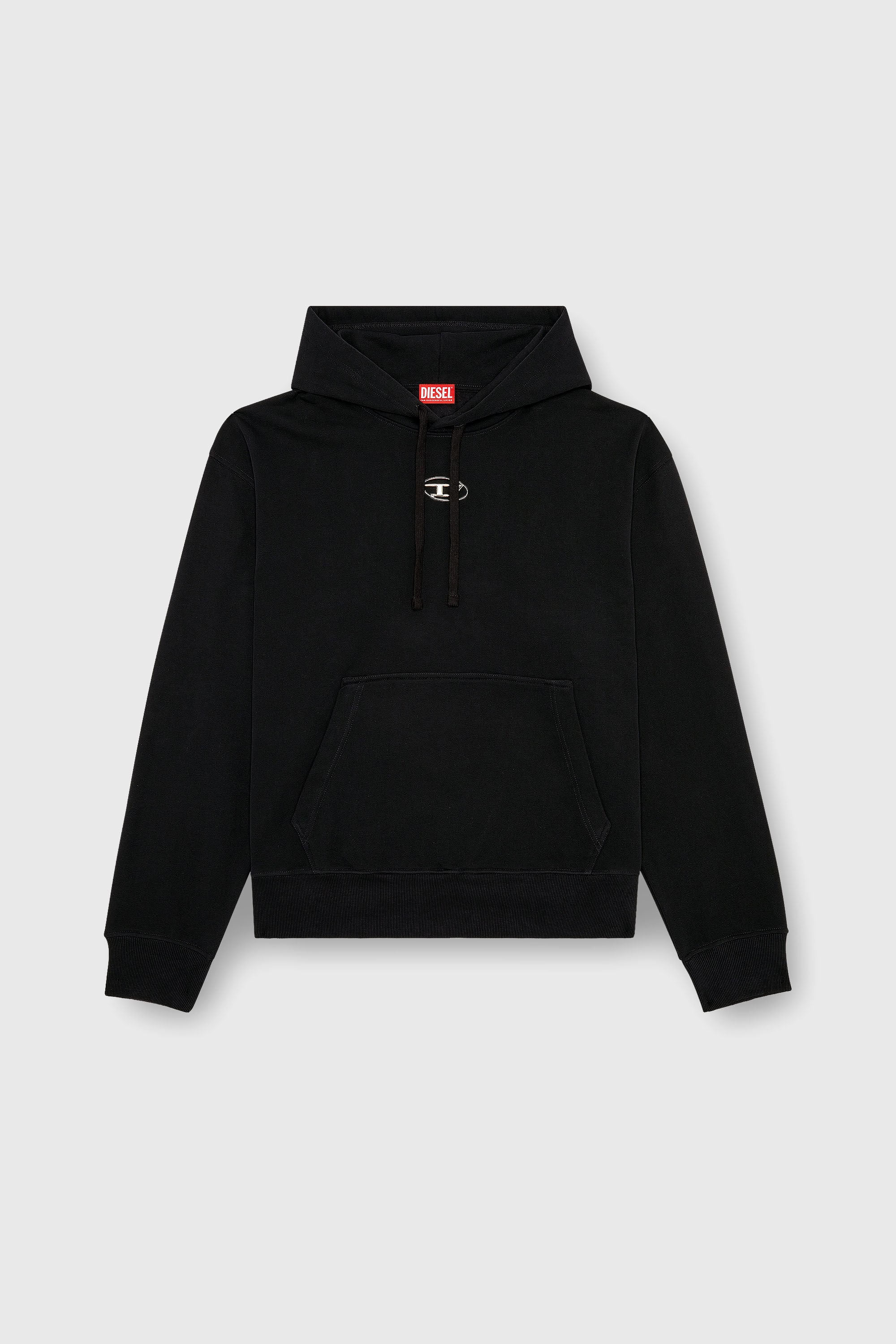DIESEL High-neck sweatshirt Mサイズ S-MACS-HOOD-OD Men: Oversized black hoodie metallic logo | Diesel