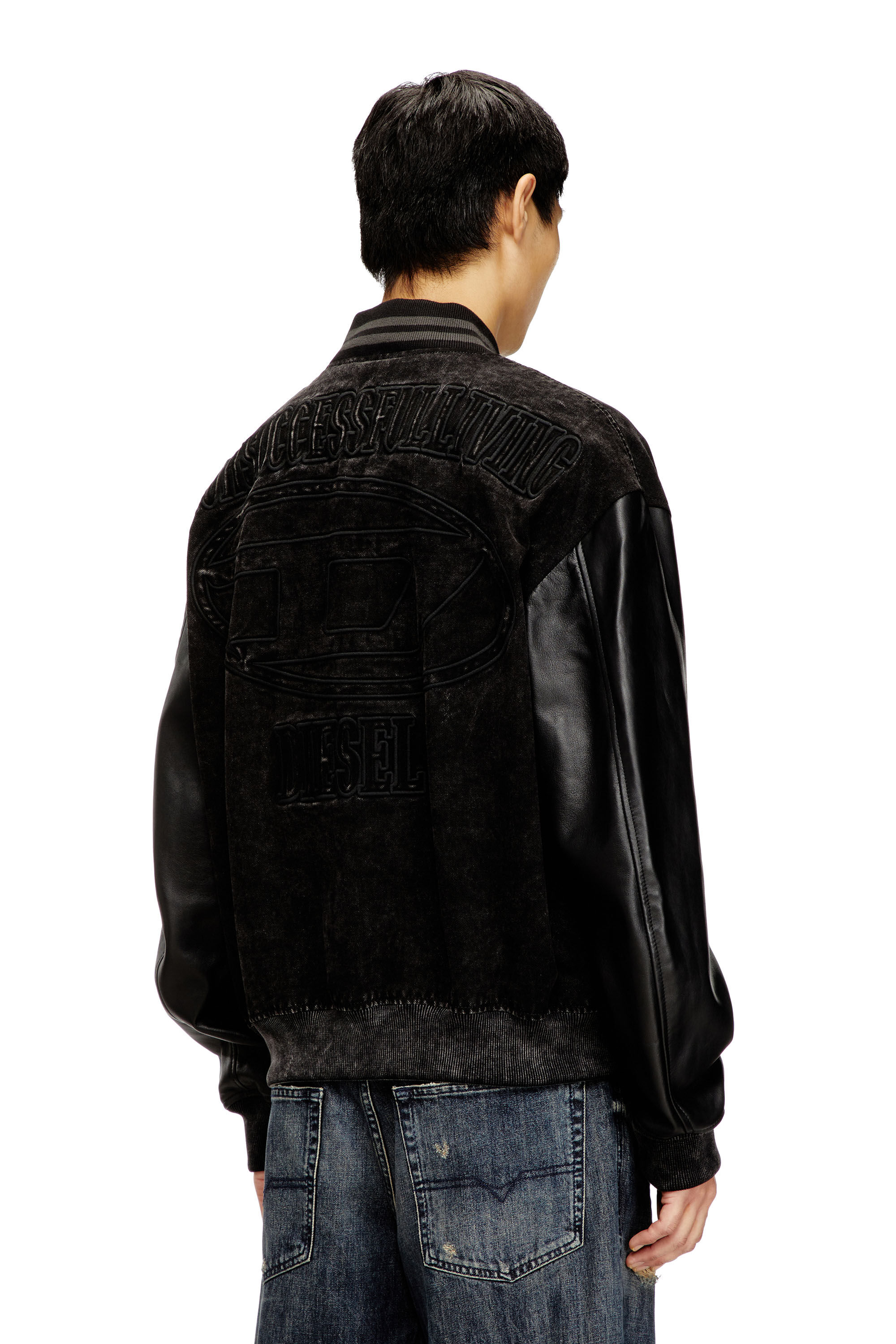 Button jacket diesel style lab leather jacket Diesel sheep leather