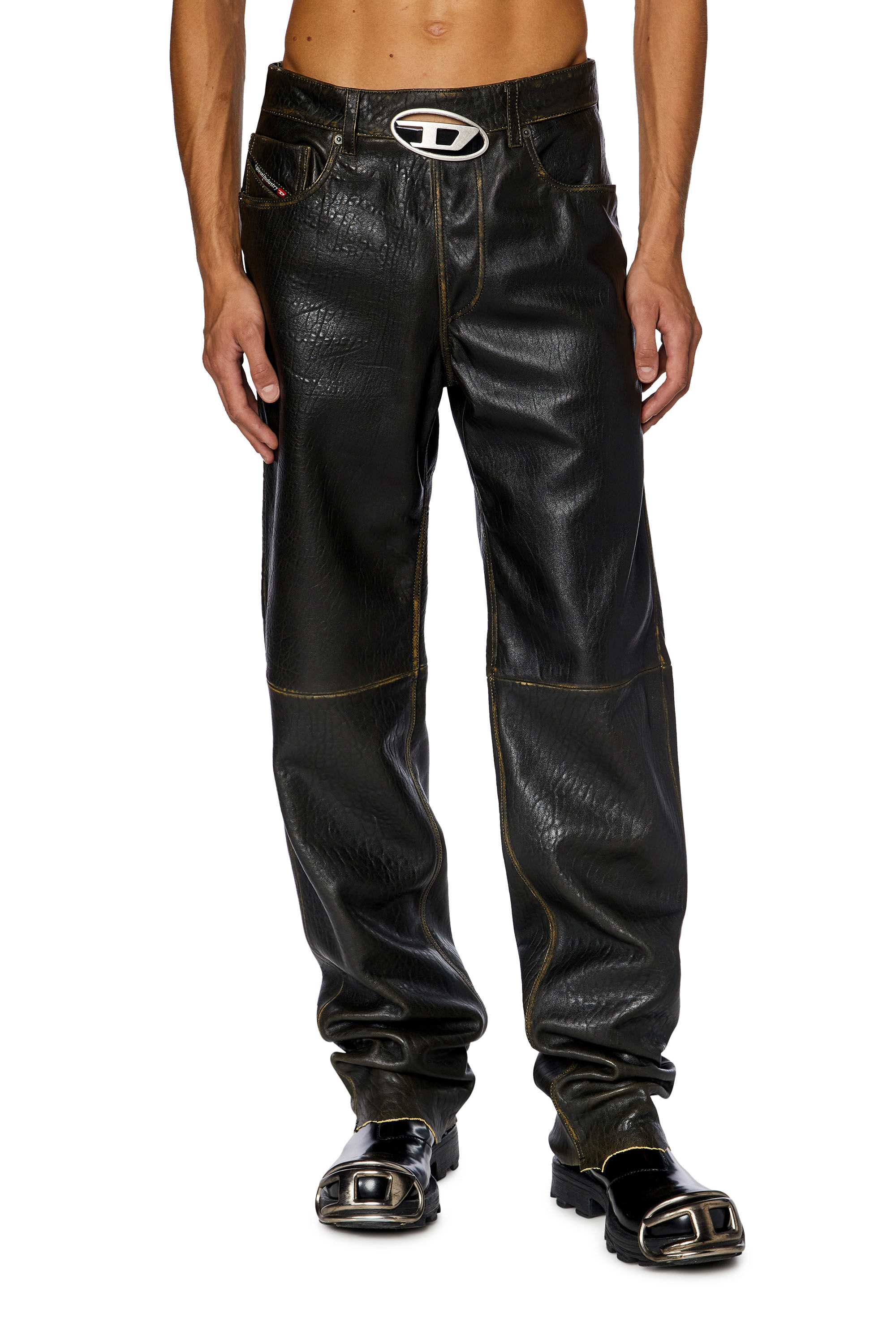 Diesel leather jeans store