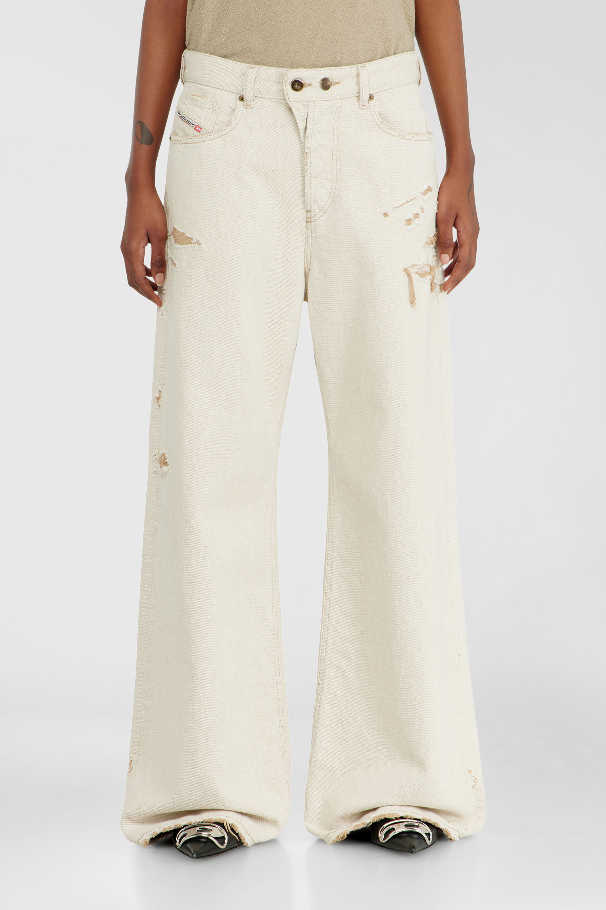Diesel - Woman's Relaxed Jeans 1996 D-Sire 09P89, Beige - 4