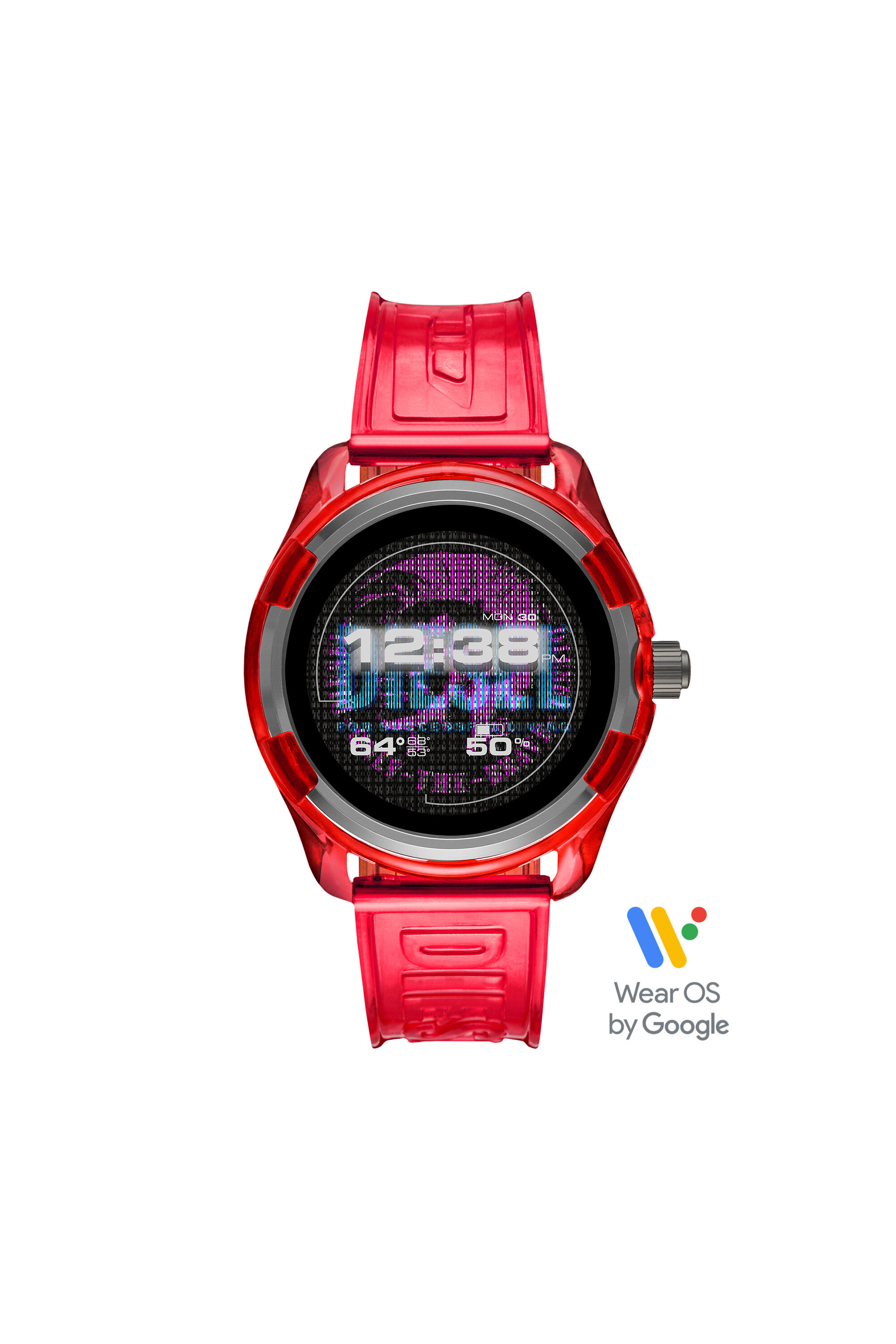 Men's Diesel On Fadelite Smartwatch - Red Transparent | Diesel
