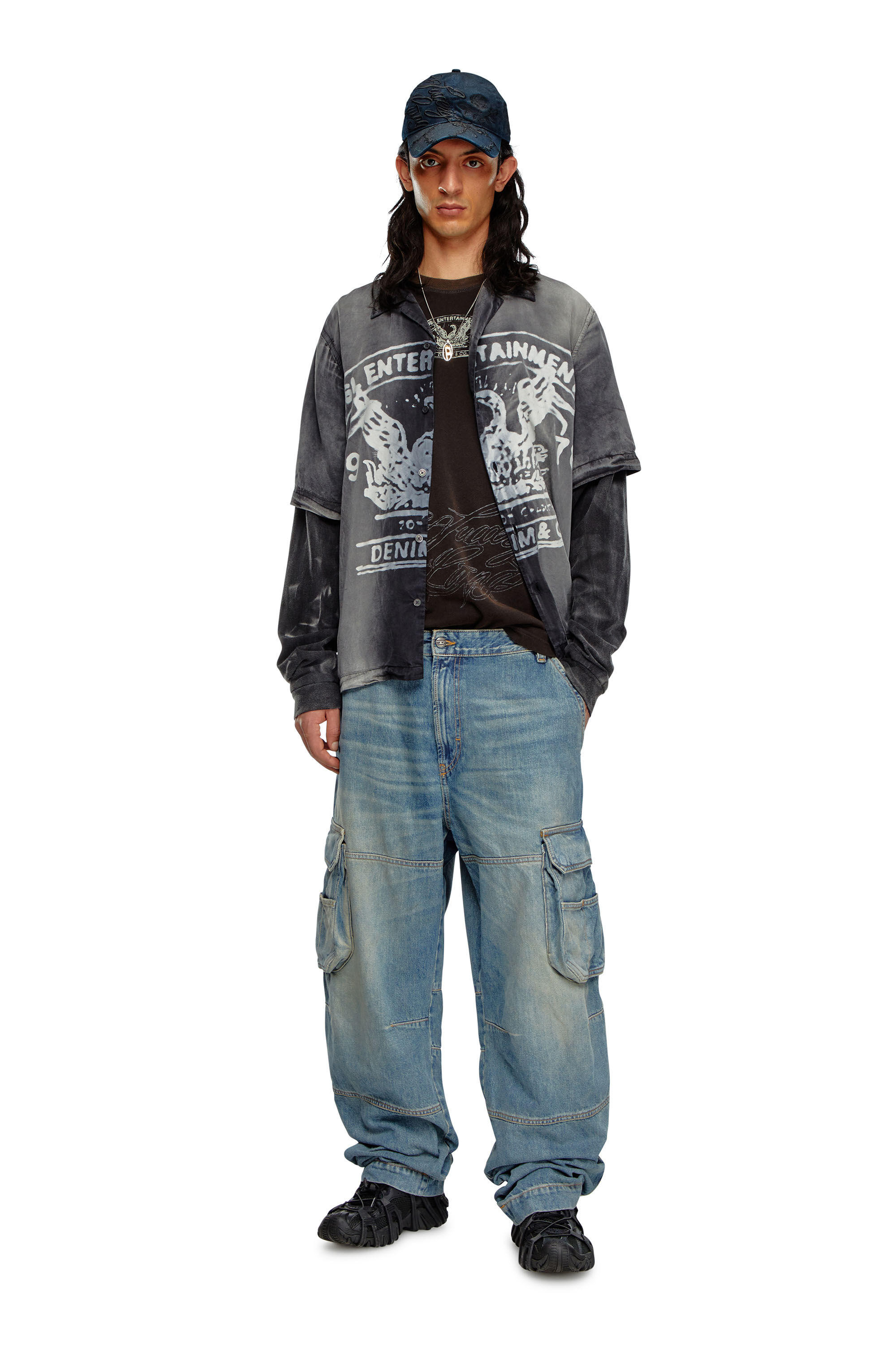 Men's Relaxed Jeans | Light Blue | Diesel D-Fish Men's Relaxed Jeans | Light Blue | Diesel D-Fish
