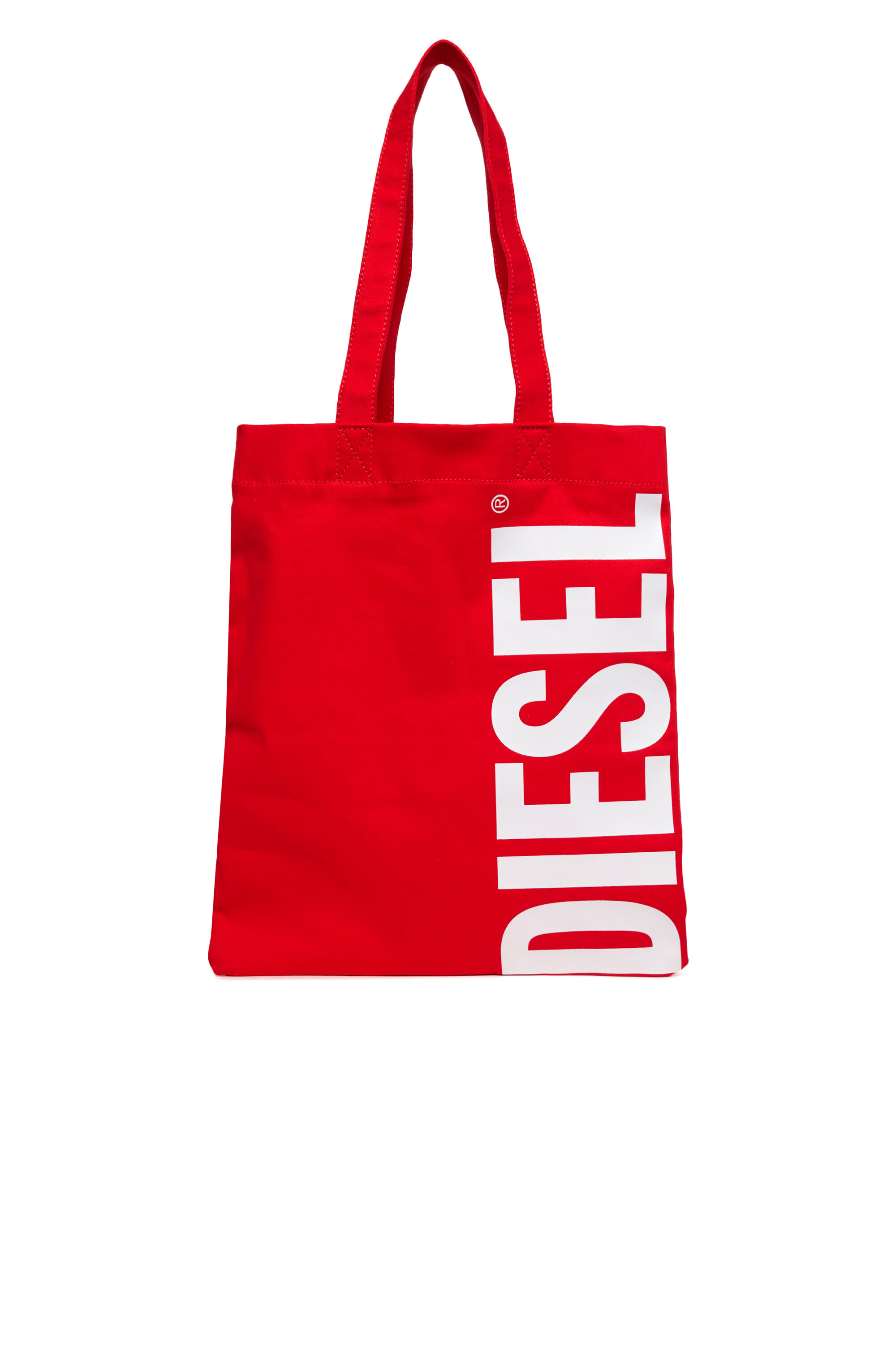 Diesel - WRELD, Woman's WRELD-Canvas bag with maxi logo print in Red - 1