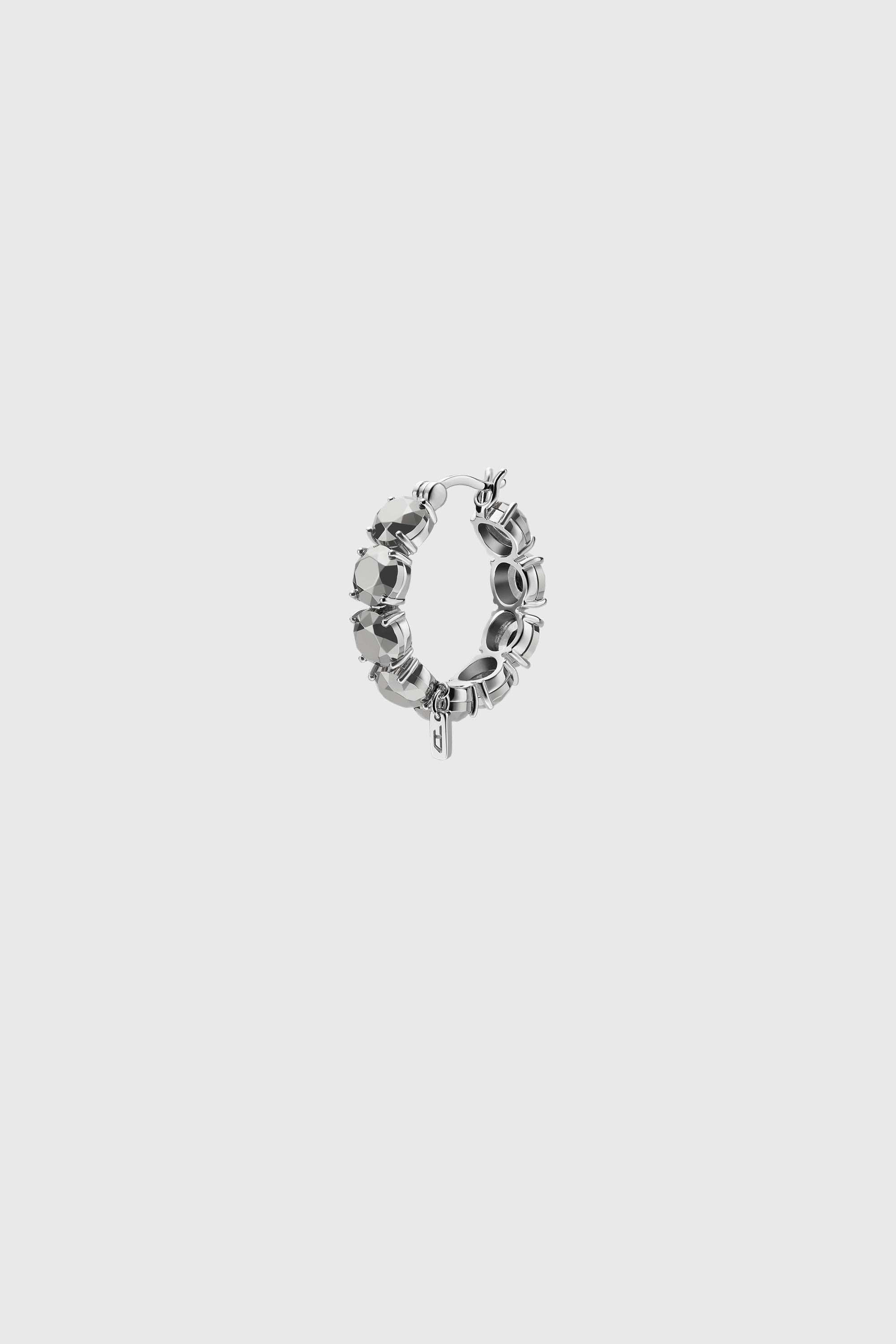Diesel - DL1357040 STERLING SILVER JEWEL, Unisex's Sterling Silver Hoop Earring in Silver - 1