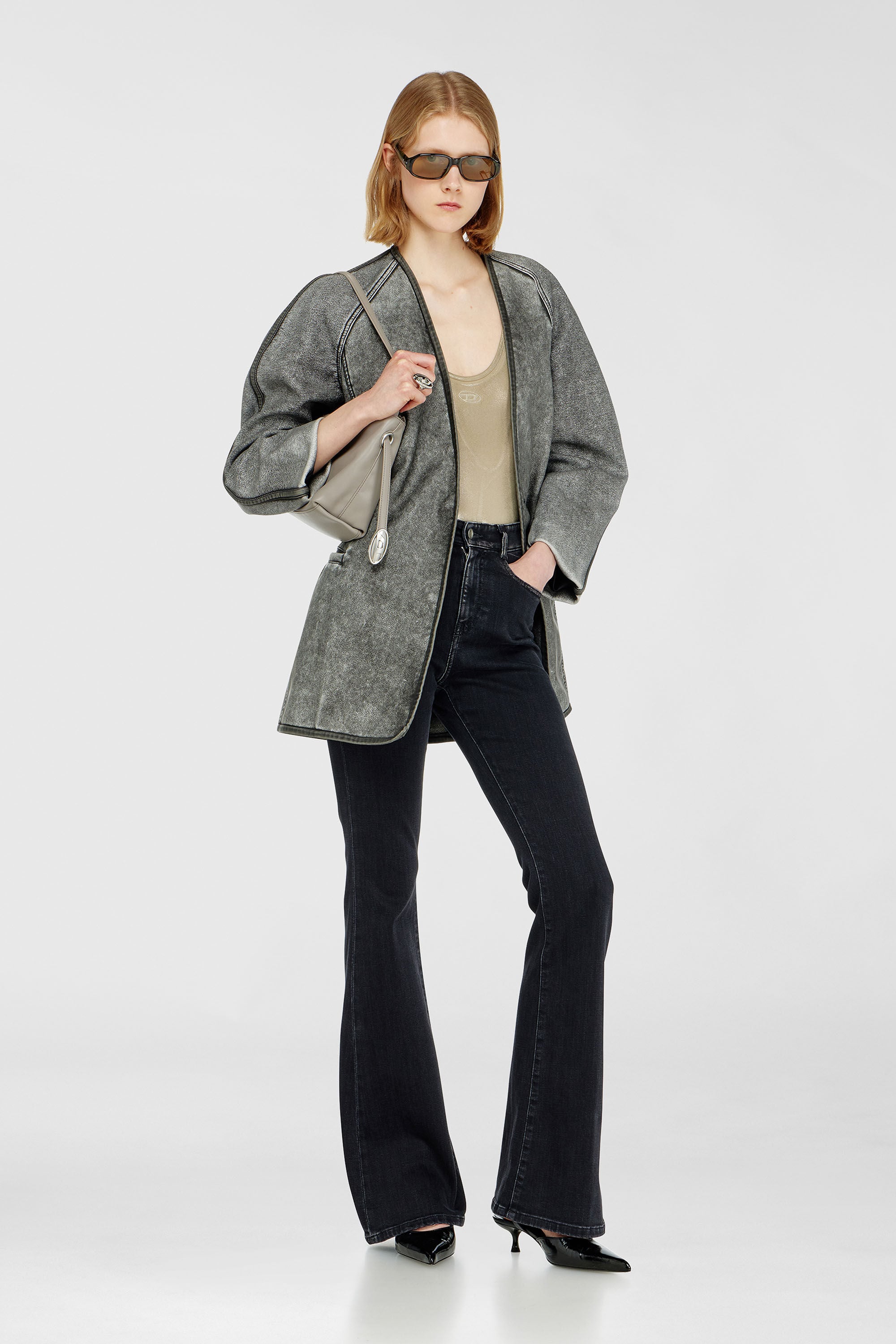 Diesel - G-ALAX, Woman's Cardigan jacket with cocoon sleeves in Grey - 1
