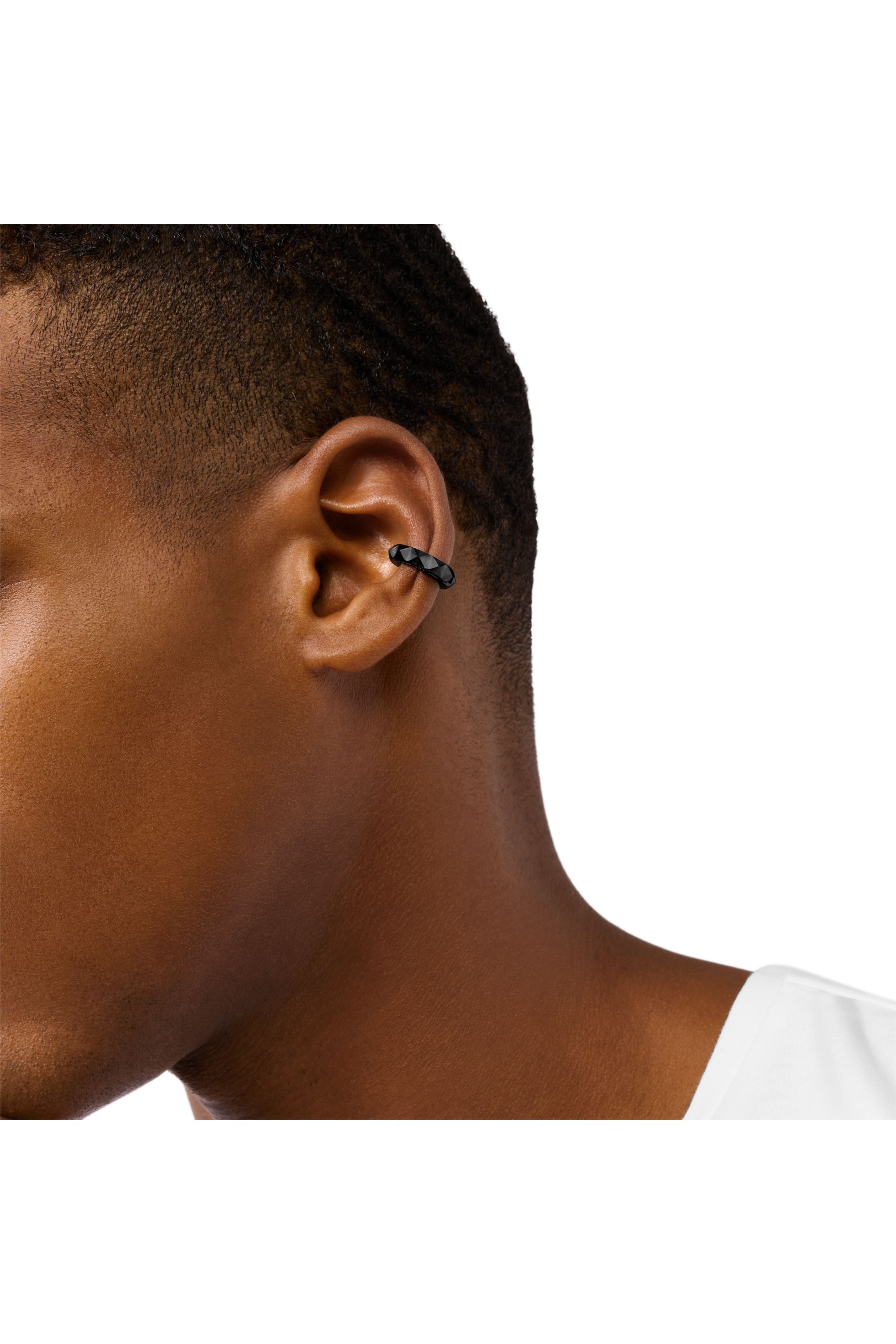☆DIESEL☆ Logo cuff single earring DX1556001 Women's Black Stainless Steel Cuff Earring | Black | Diesel