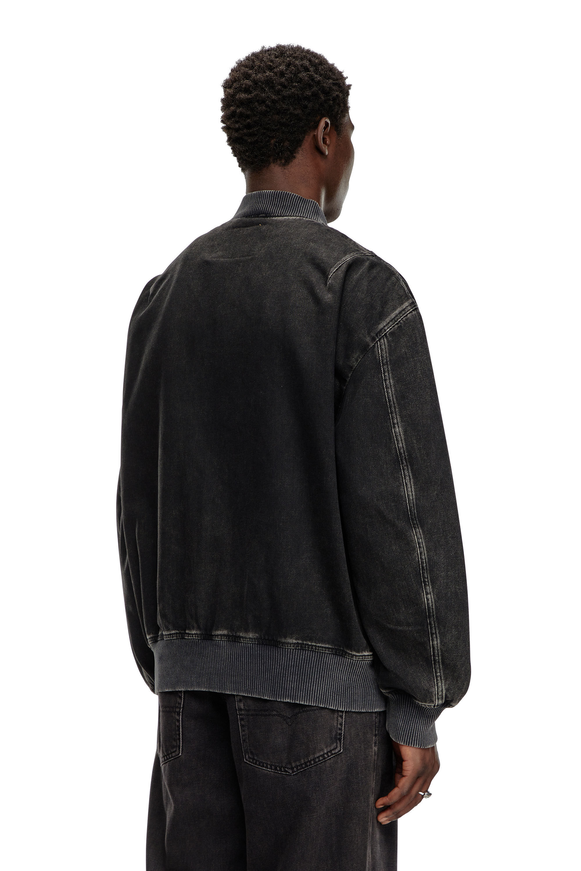 Men's Bomber jacket in clean-wash denim | Black | Diesel Men's Bomber jacket in clean-wash denim | Black | Diesel