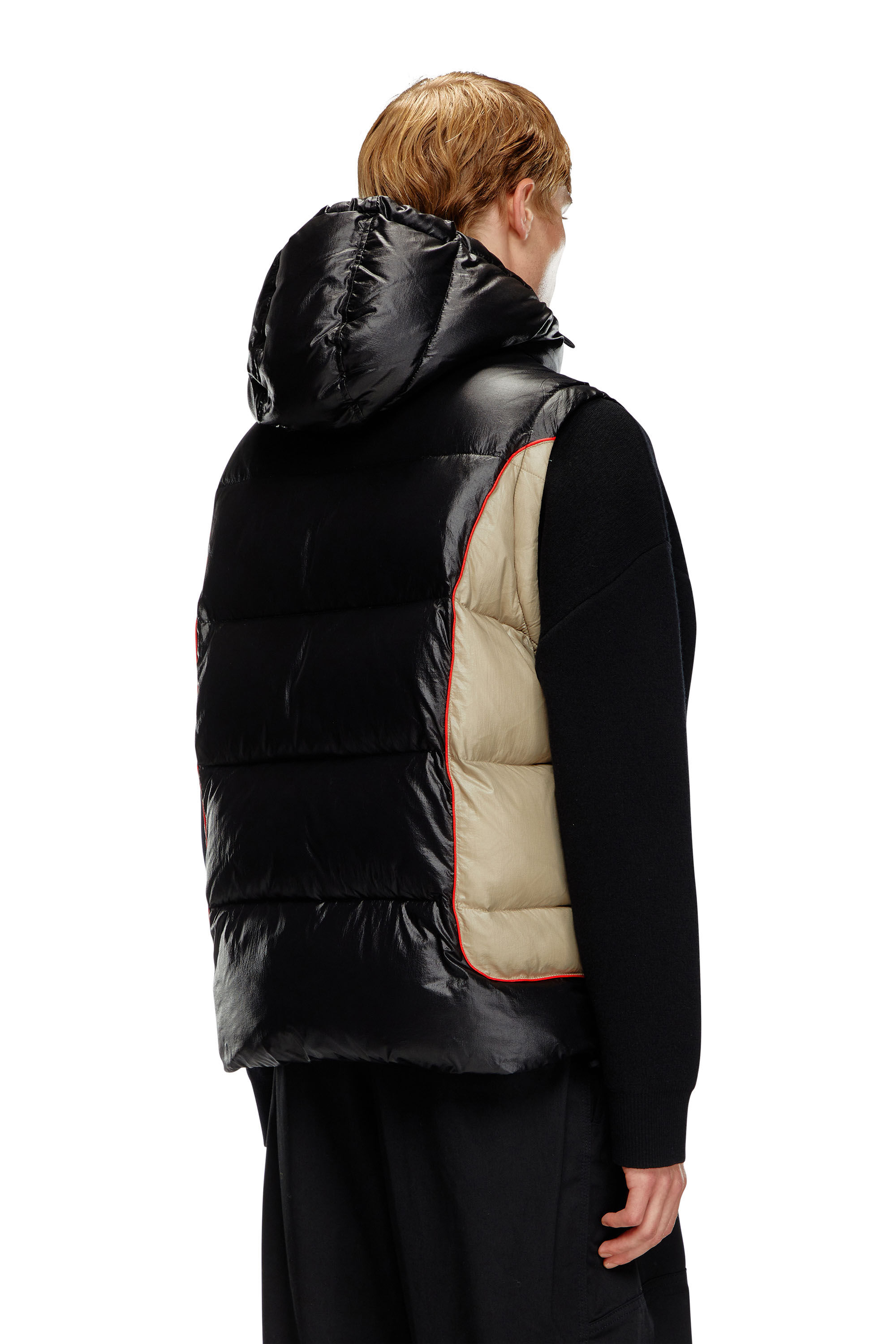 Men's Hooded puffer vest in shiny ripstop | Multicolor | Diesel