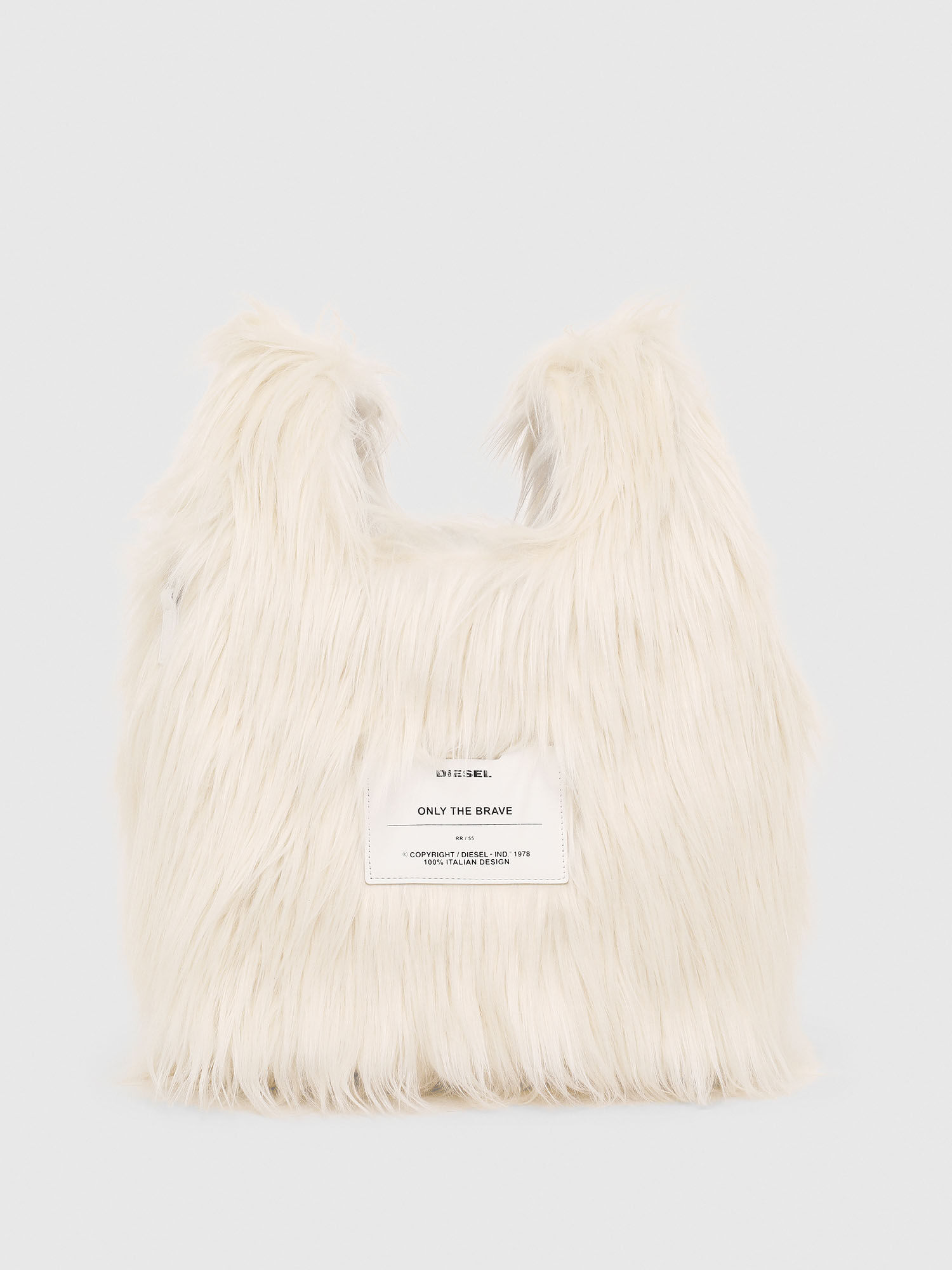 white fur bag