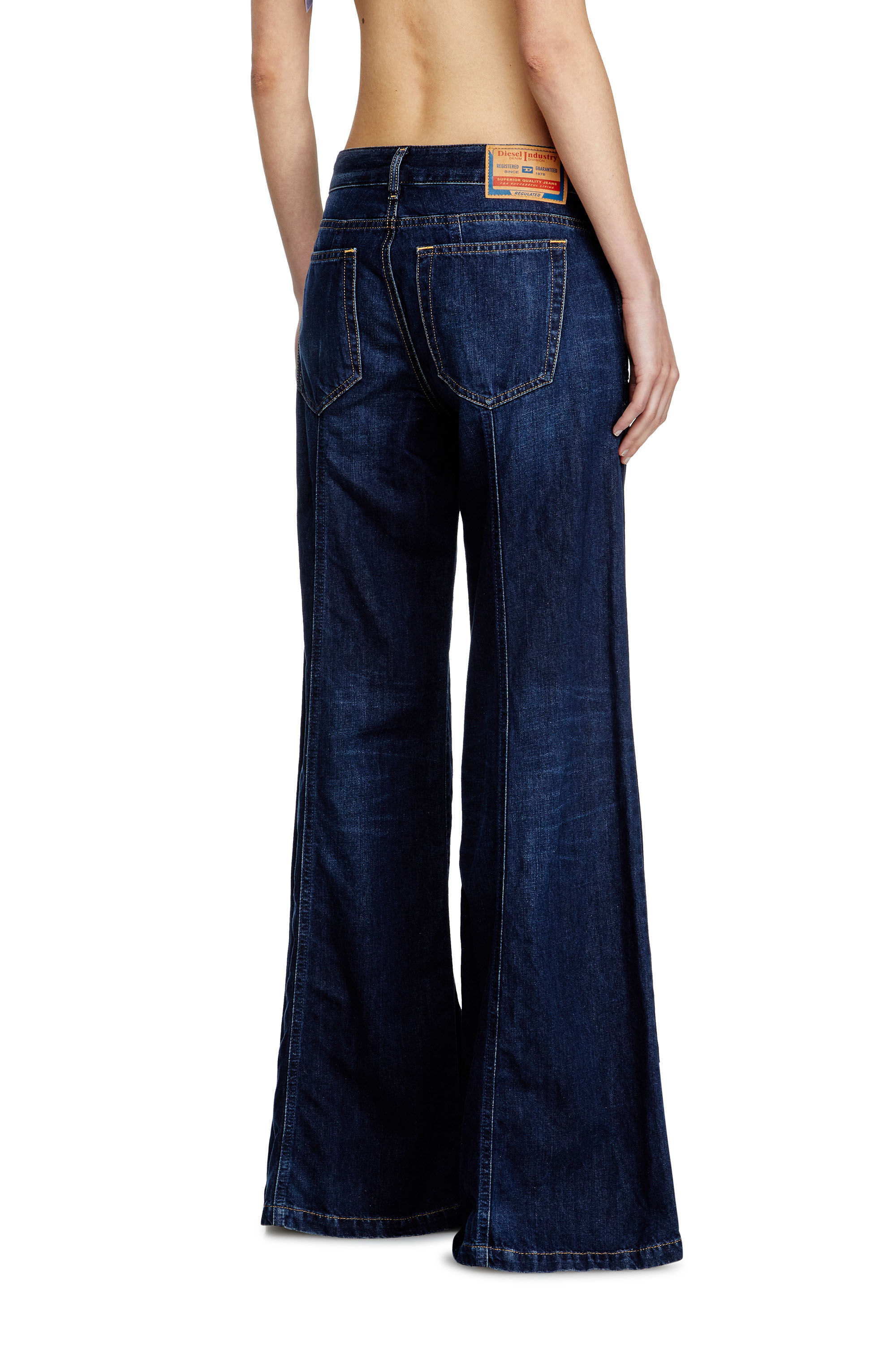 パンツ 00s diesel low-rise crushed flare denim Women's Flare Jeans | Dark Blue | Diesel D-Akii