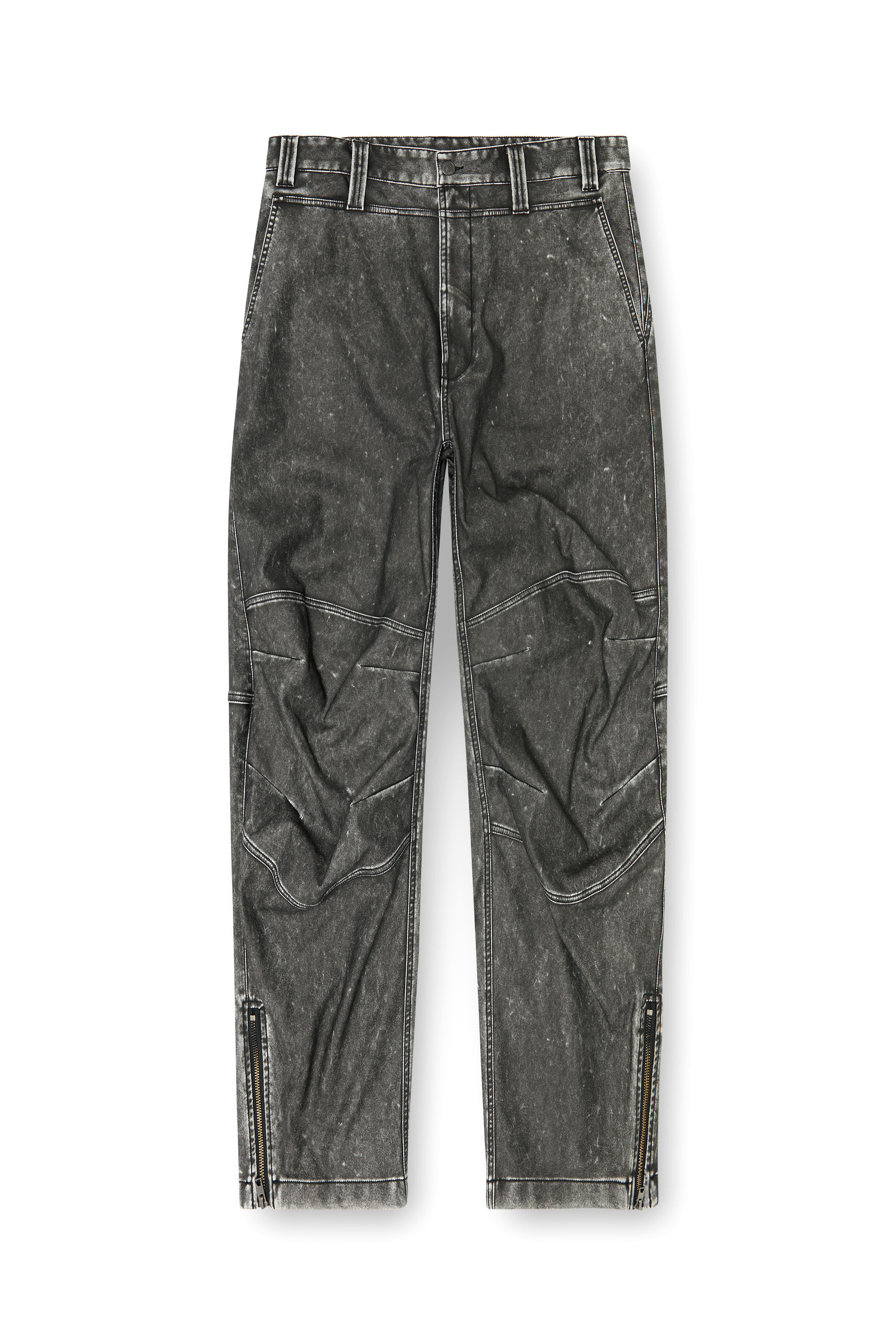 Men's Pants in distressed-effect bonded material | Grey | Diesel
