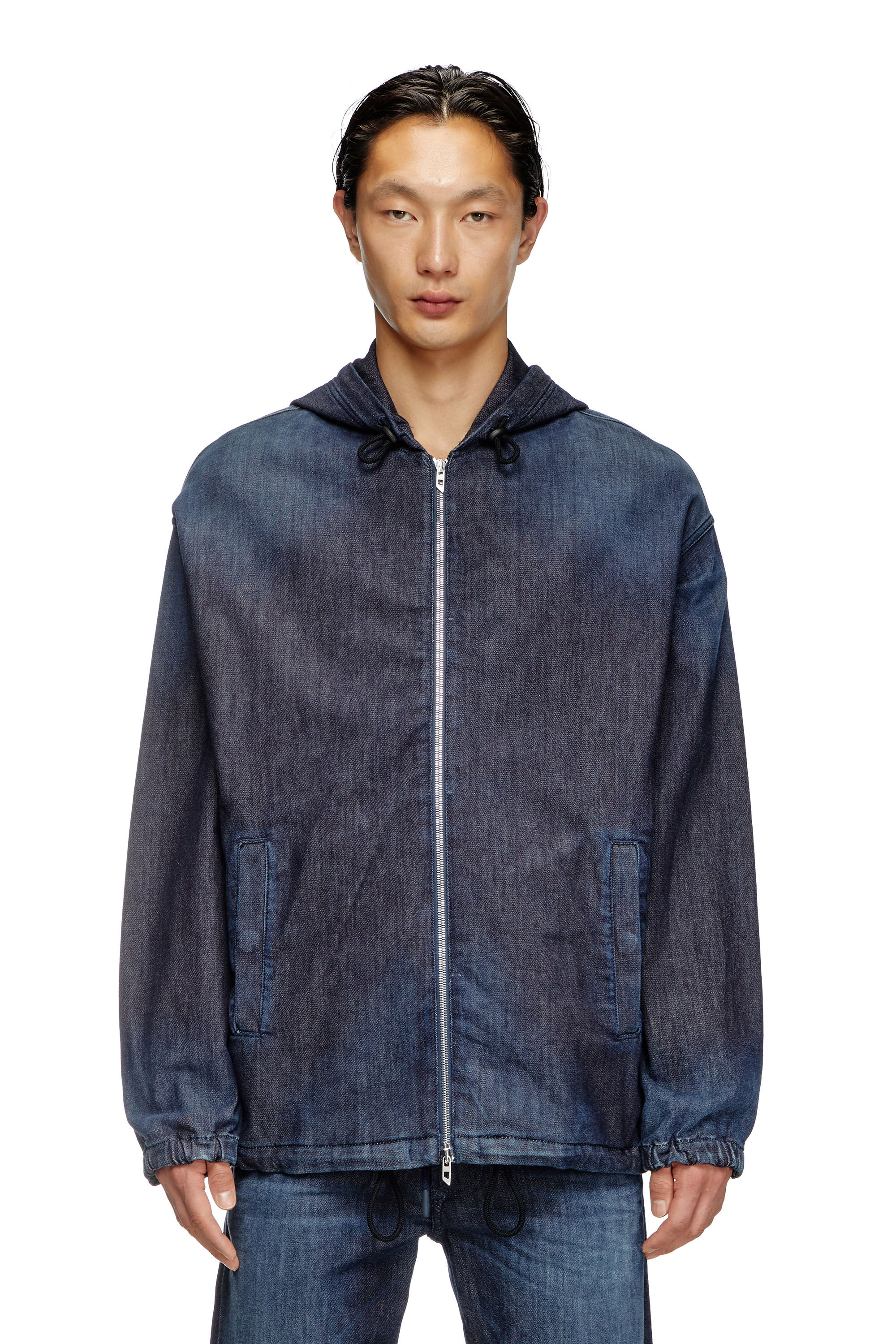 Men's Hooded JoggJeans jacket | Blue | Diesel Men's Hooded JoggJeans jacket | Blue | Diesel