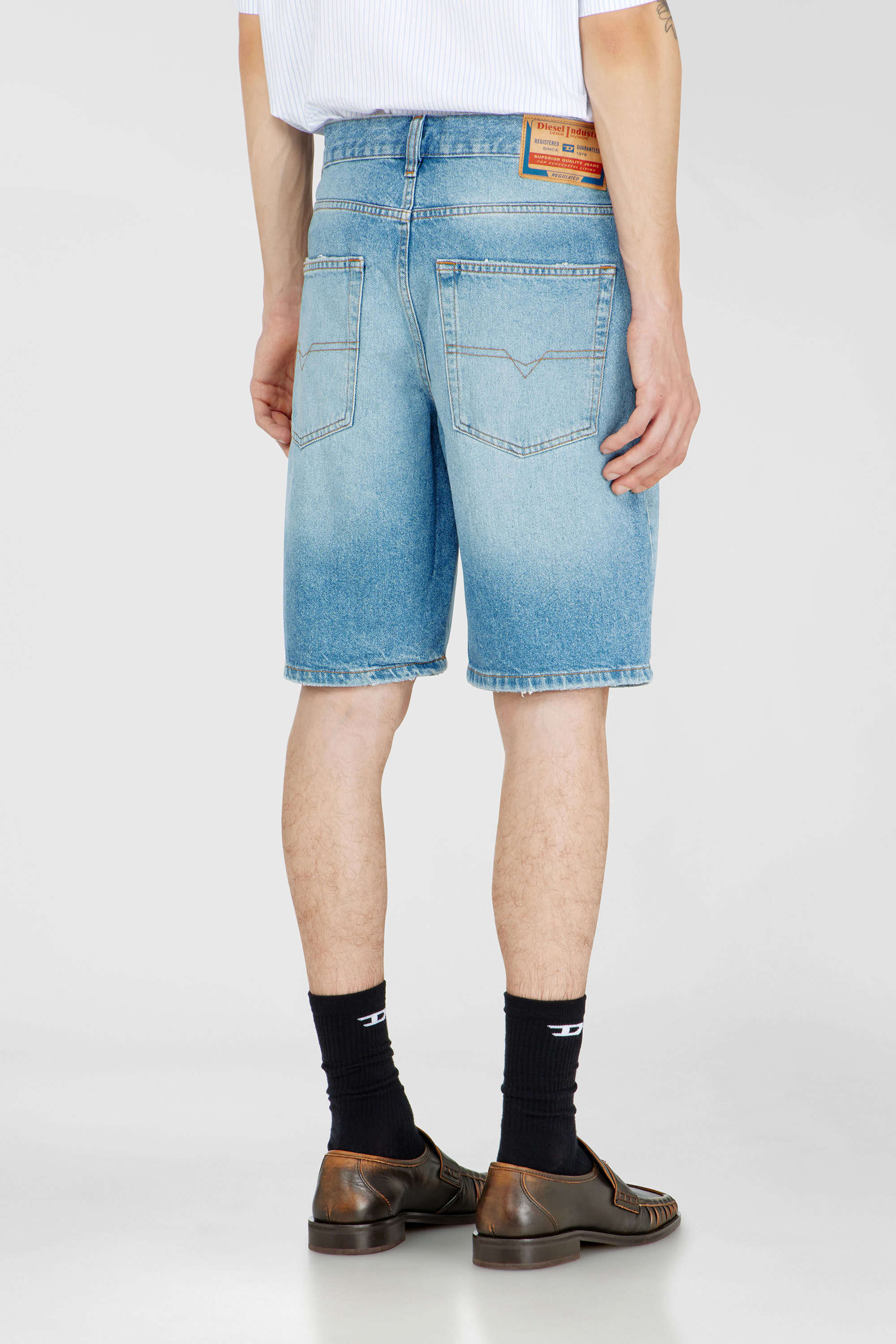 Diesel - REGULAR-SHORT, Man's Denim shorts in Light Blue - 4