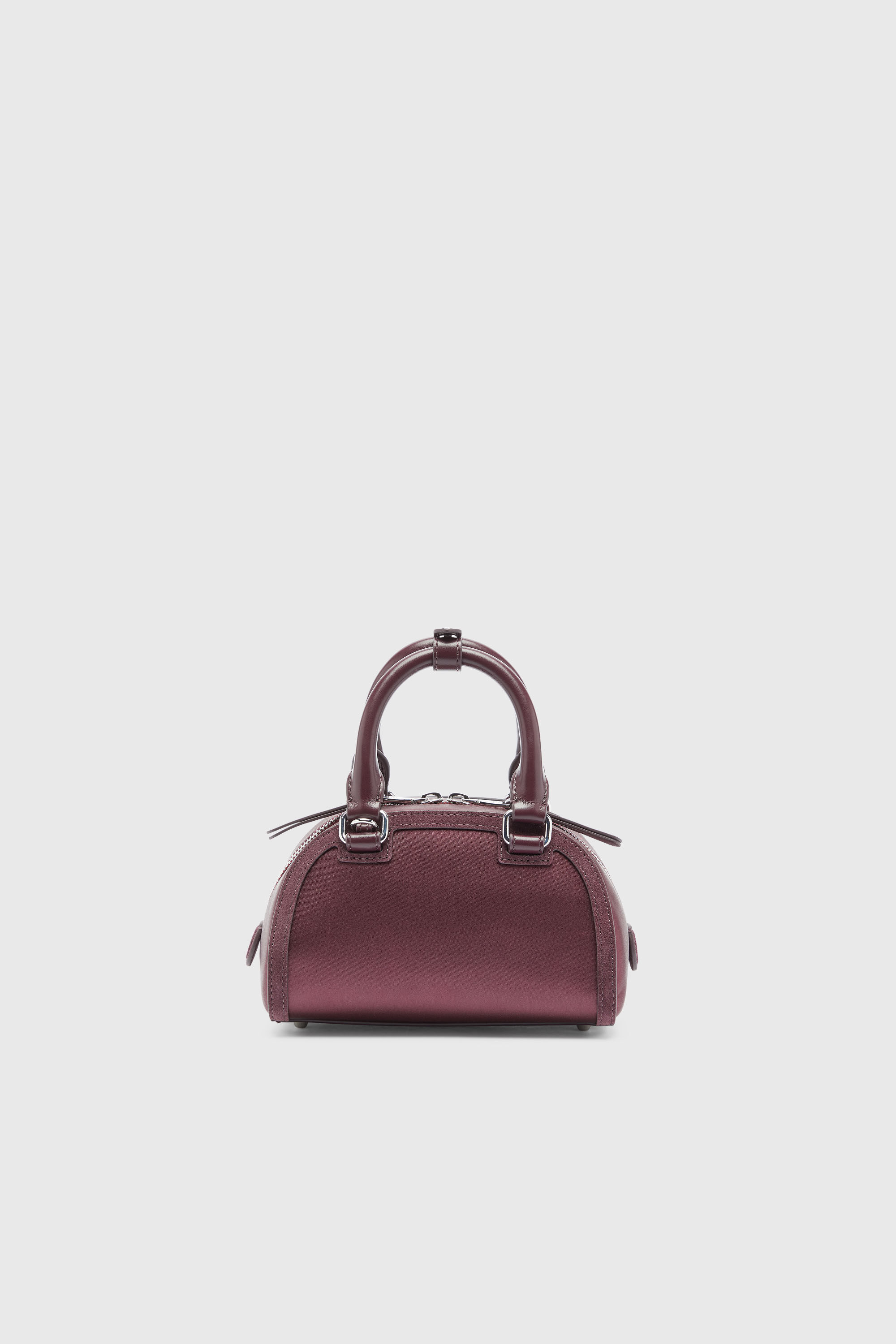 Diesel - 1DR DOME CROSSBODY, Woman's 1DR Dome - Small bowling bag in satin and suede in Burgundy - 3