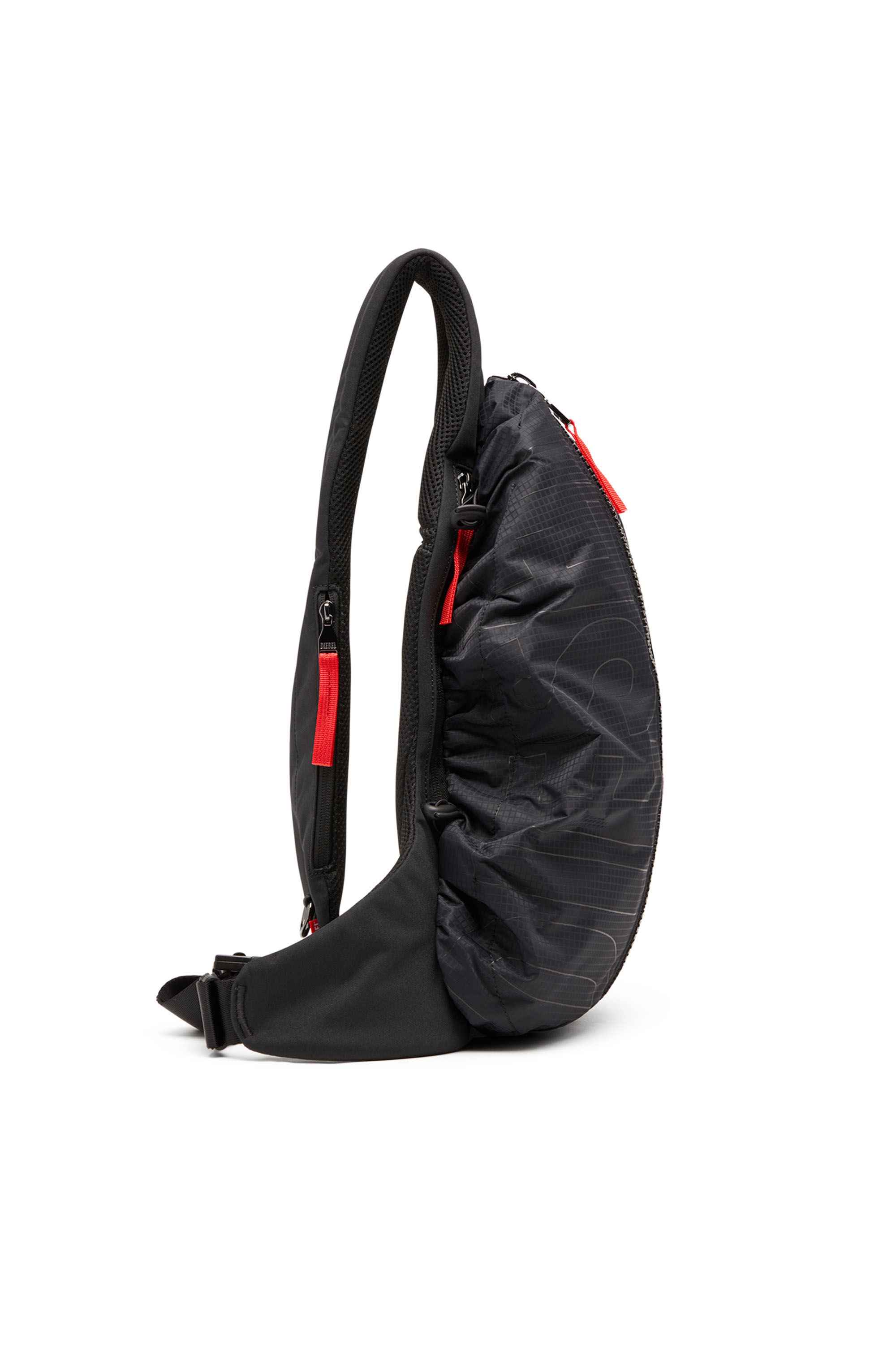 人気の新作 backpack Zip-D-Sling Men's in Black | shell check-jacquard バッグ