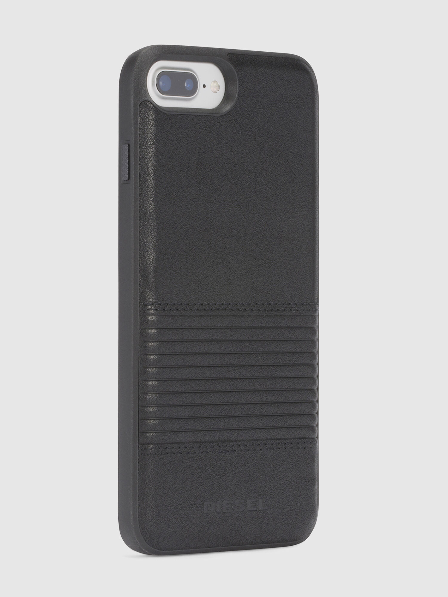 Diesel - BLACK LINED LEATHER IPHONE 8/7/6s/6 CASE, Unisex's Black lined leather case, iPhone 8/7/6s/6 in Black - 5