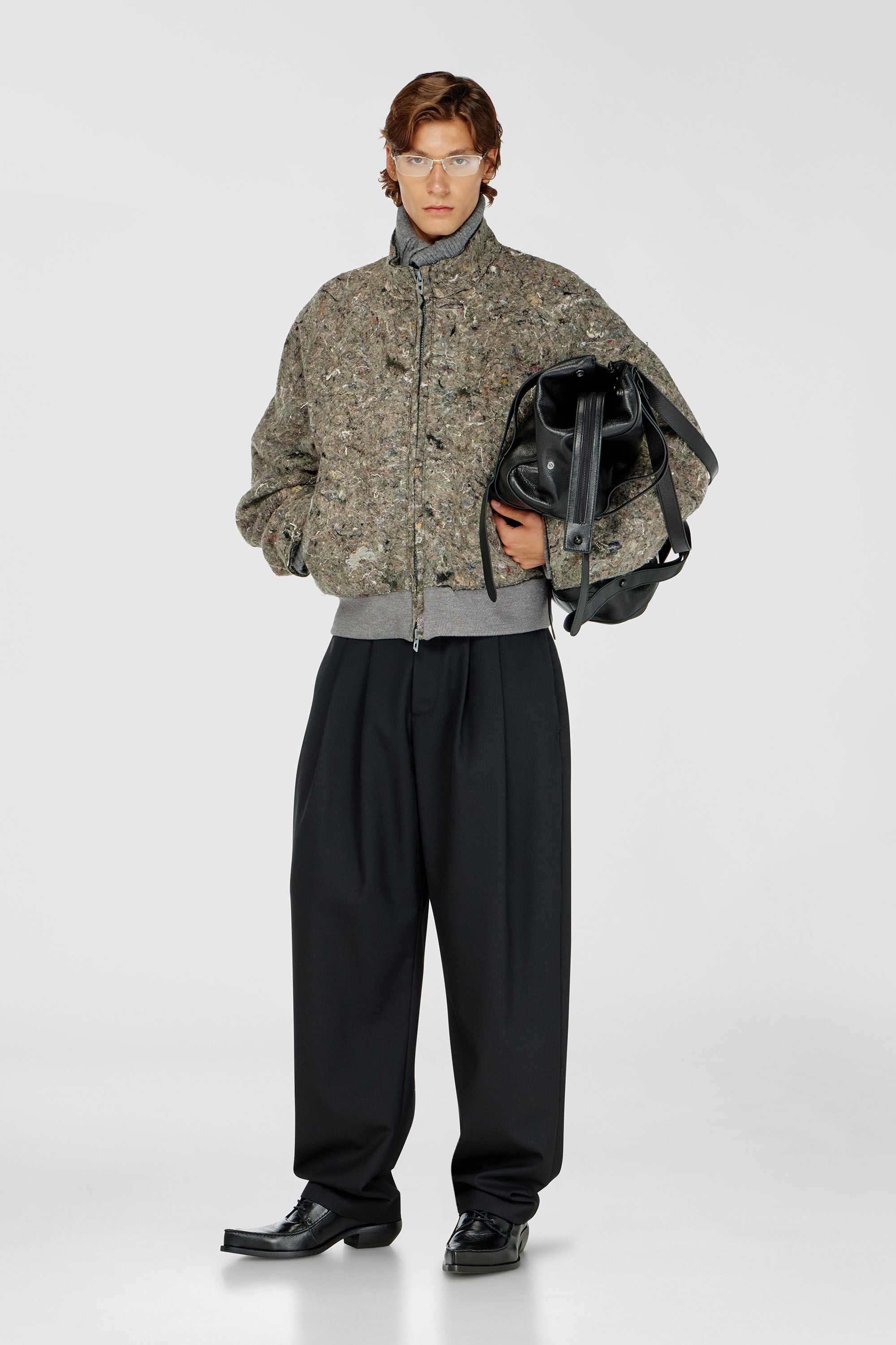 Diesel - J-DISTEM, Man's Upcycled felted jacket in Grey - 1