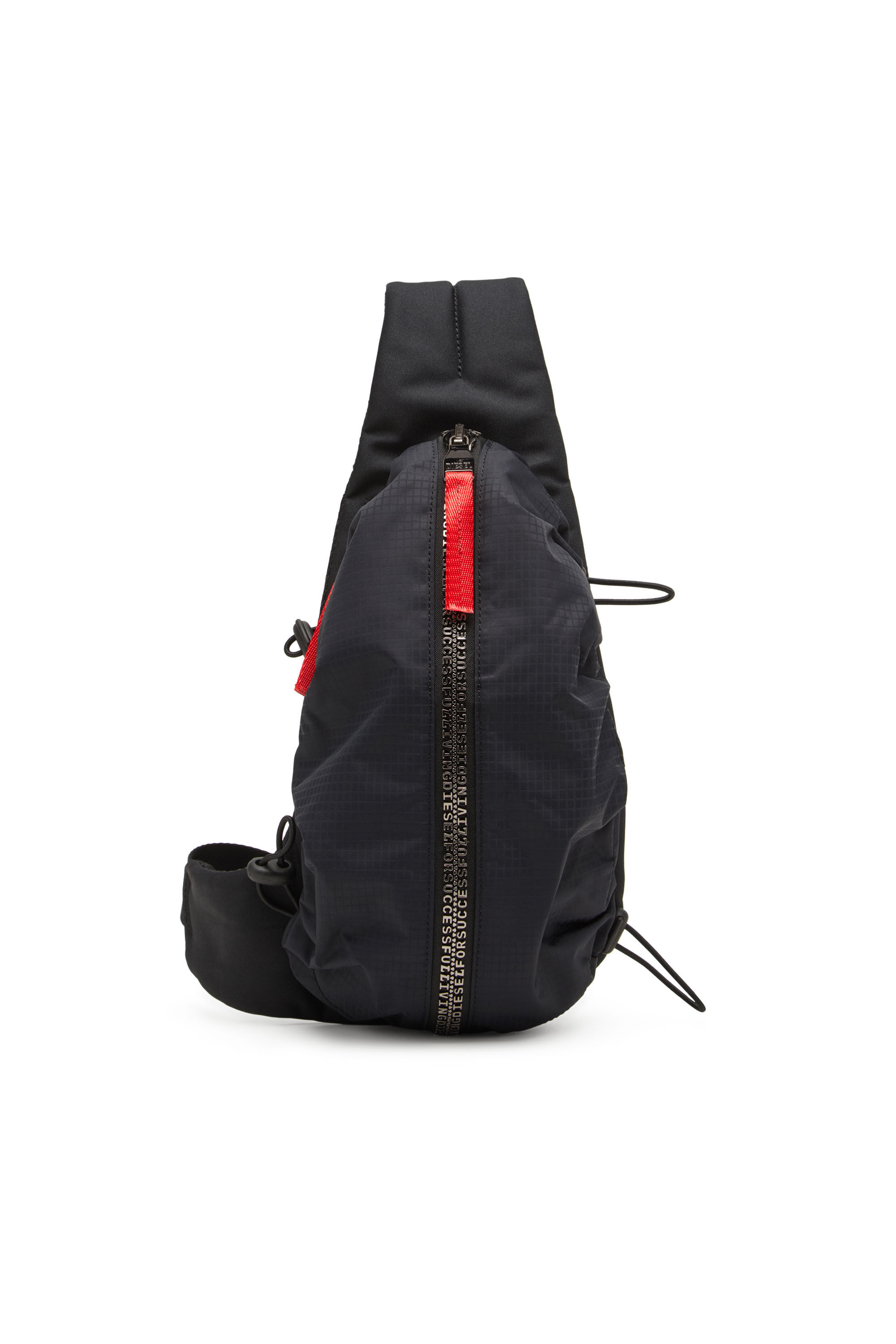 Men's Zip-D-Sling bag in check-jacquard shell | Black | Diesel