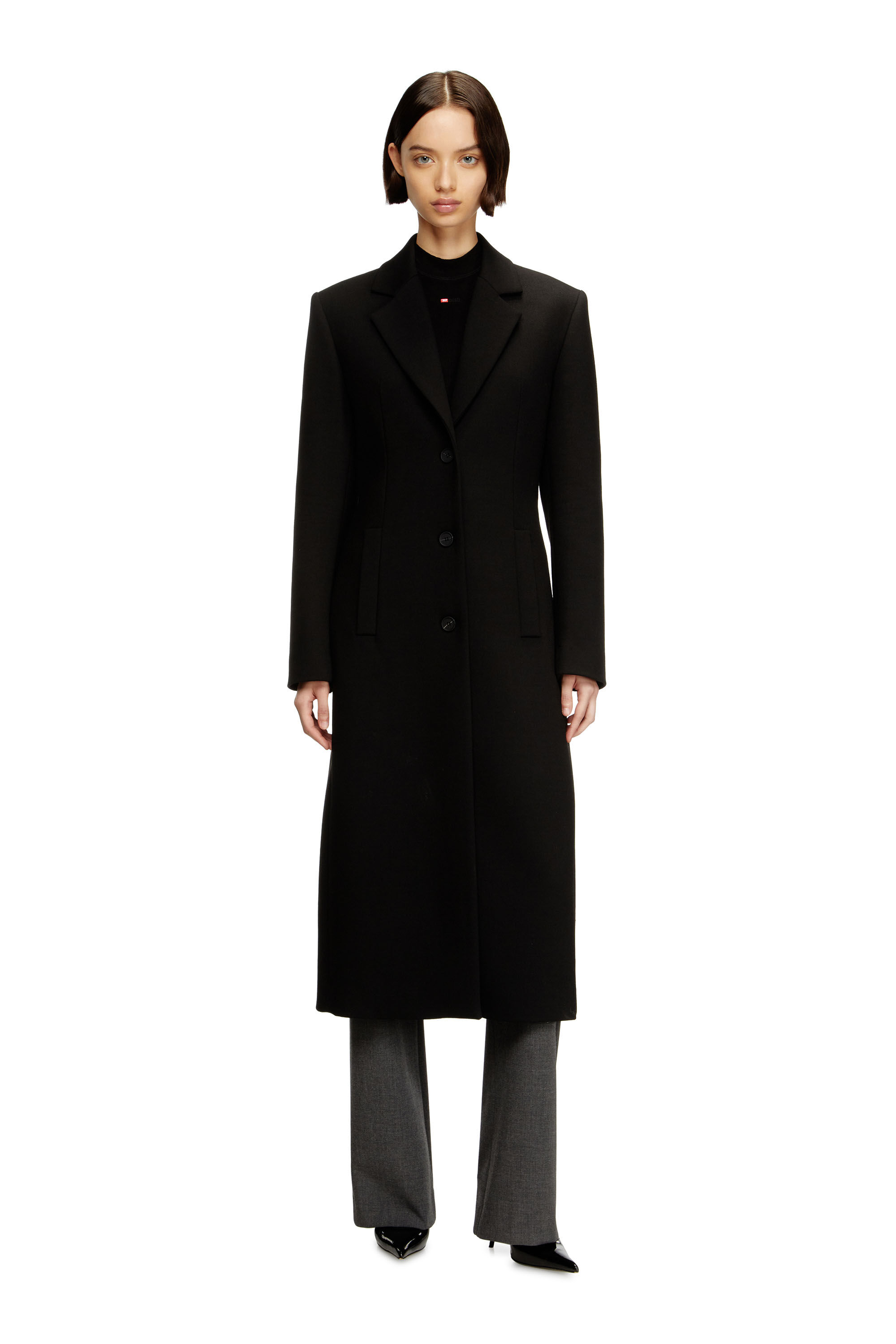 Women's Long hourglass coat | Black | Diesel {{Country}}