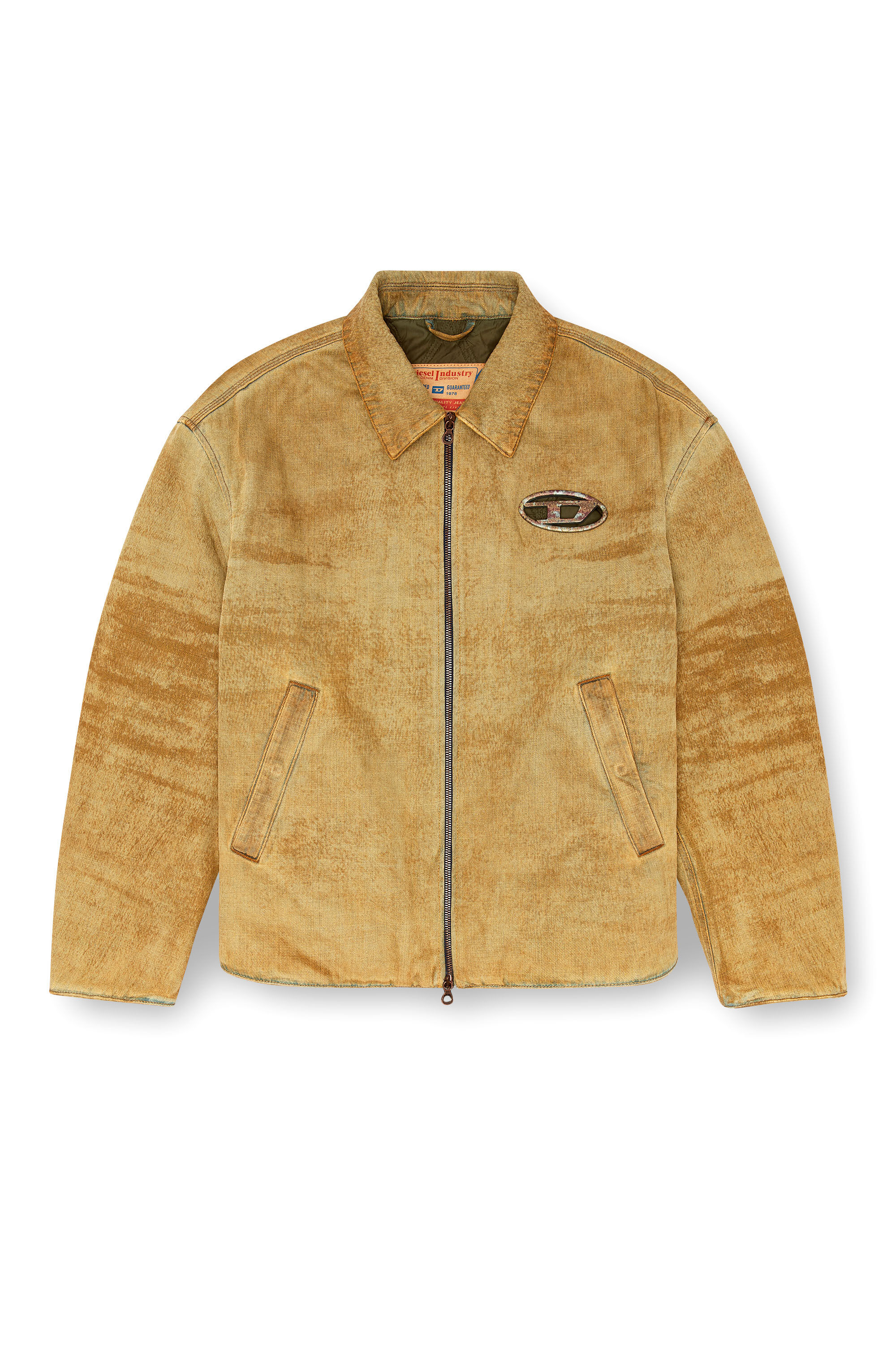 Diesel - D-STACK-FSF, Man's Padded jacket with rust-effect logo in Light Brown - 2