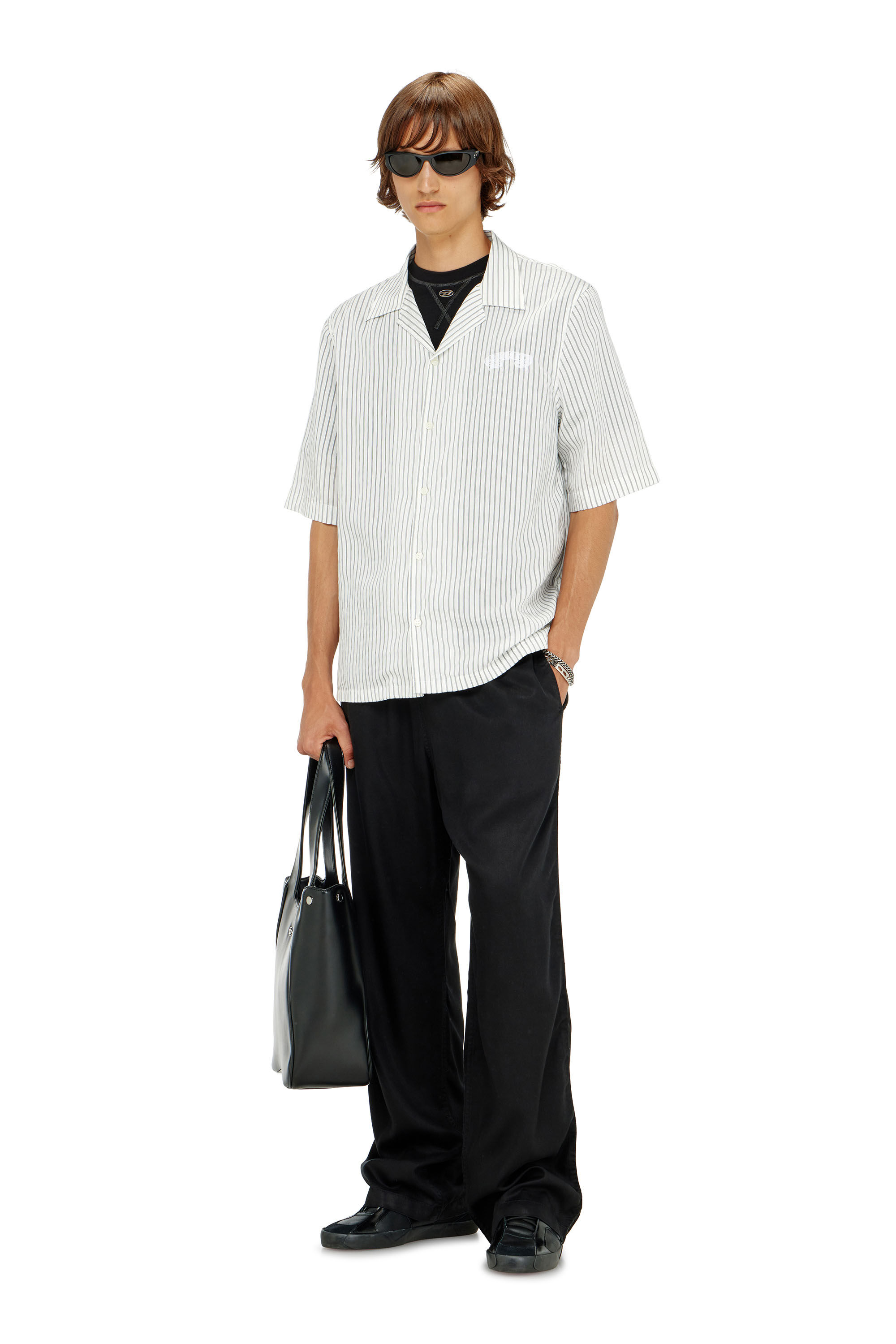 Men's Drawstring pants in faded twill | Black | Diesel HU