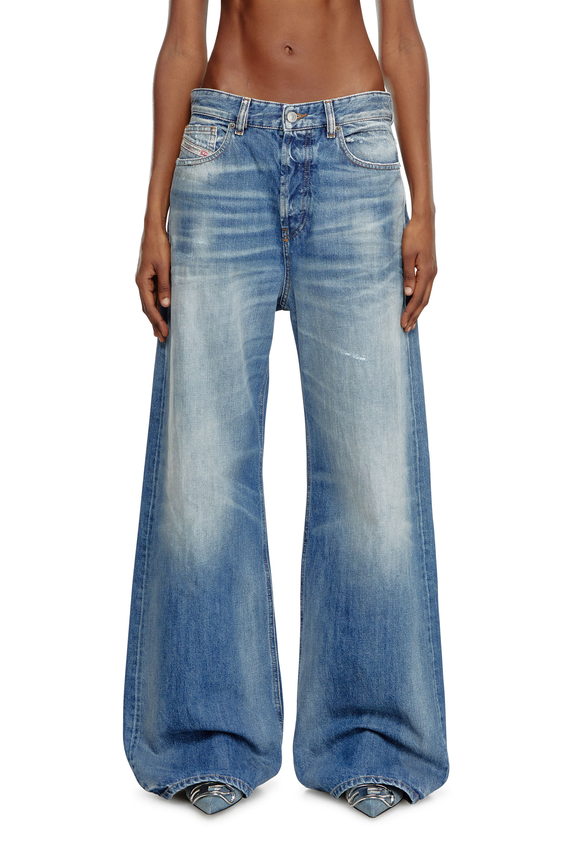 Diesel - Woman Straight Jeans 1996 D-Sire 09J86, Medium blue - Image 3