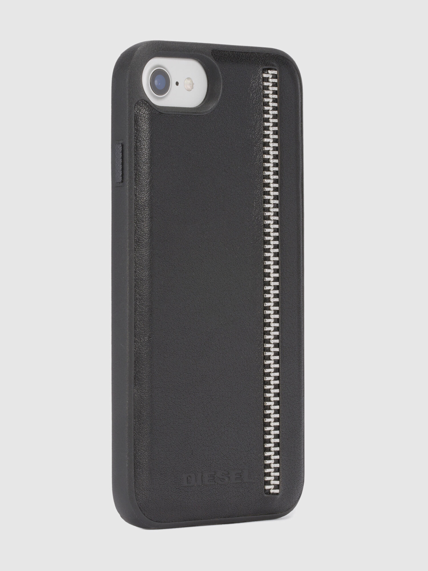 Diesel - ZIP BLACK LEATHER IPHONE 8 PLUS/7 PLUS/6s PLUS/6 PLUS CASE, Unisex's Zip case, iPhone 8 Plus/7 Plus/6s Plus/6 Plus in Black - 5