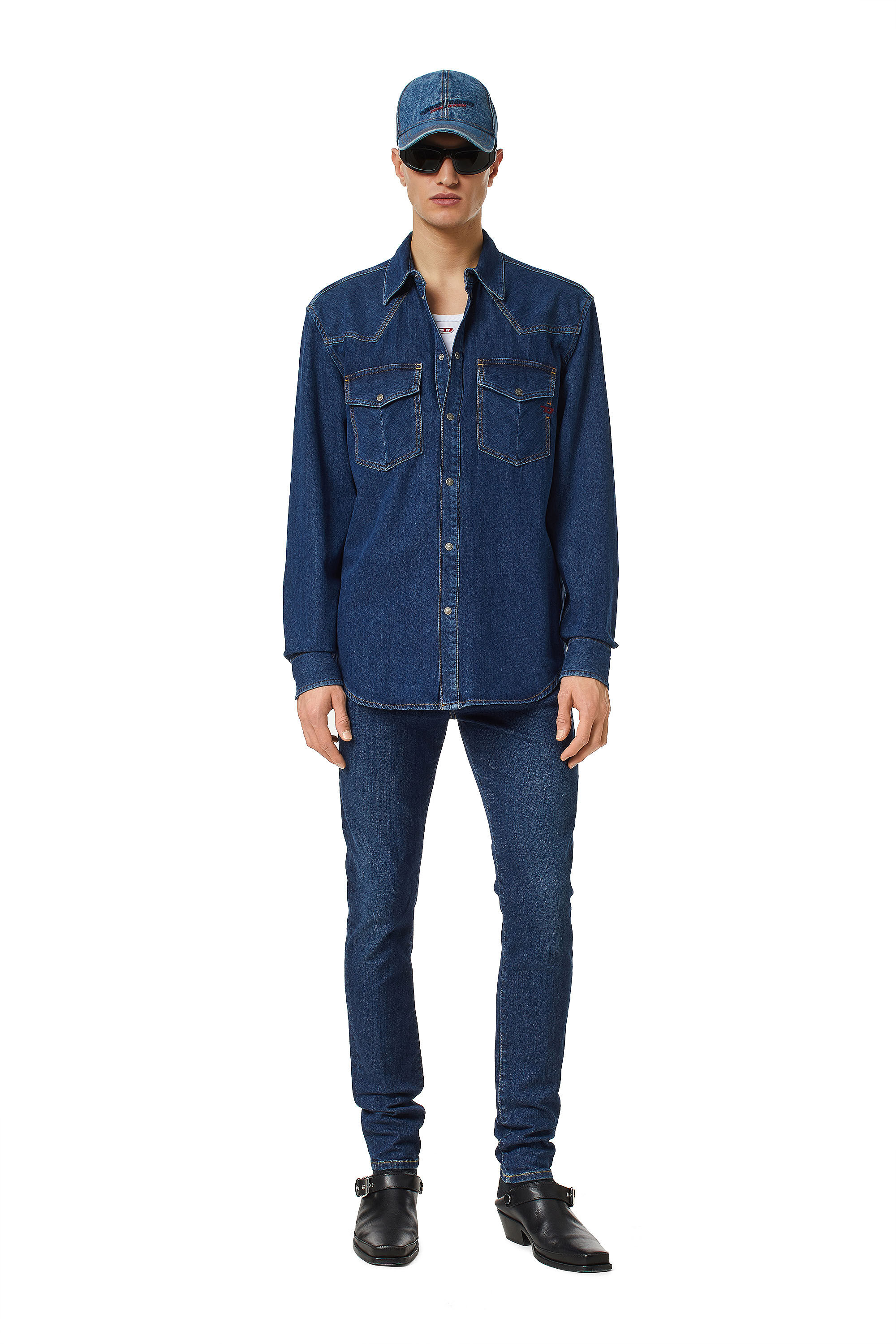 Diesel - D-OCEAN WESTERN SHIRT, Dark Blue - Image 1