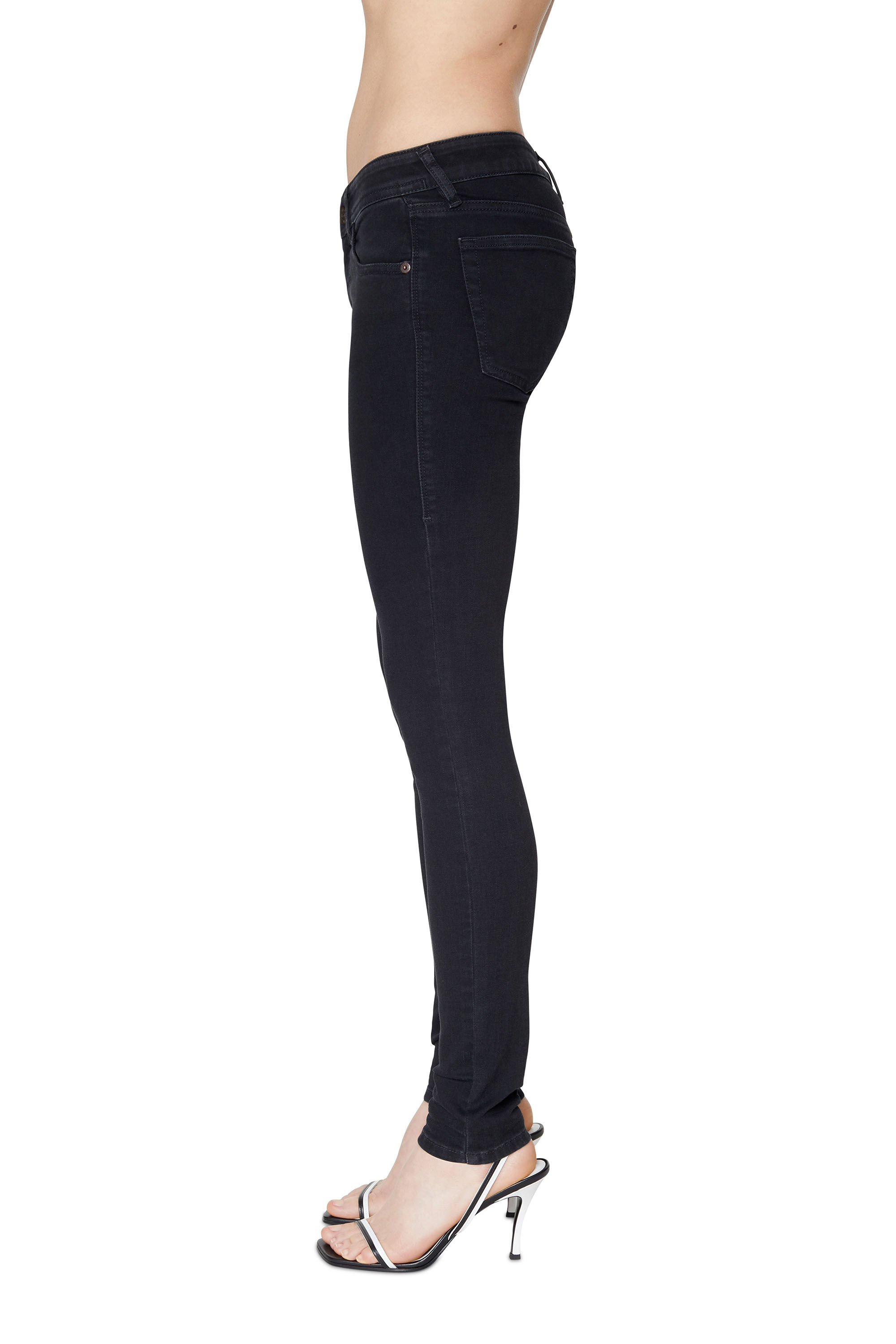 Diesel - 2018 SLANDY-LOW Z69VW Super skinny Jeans, Black/Dark grey - Image 5