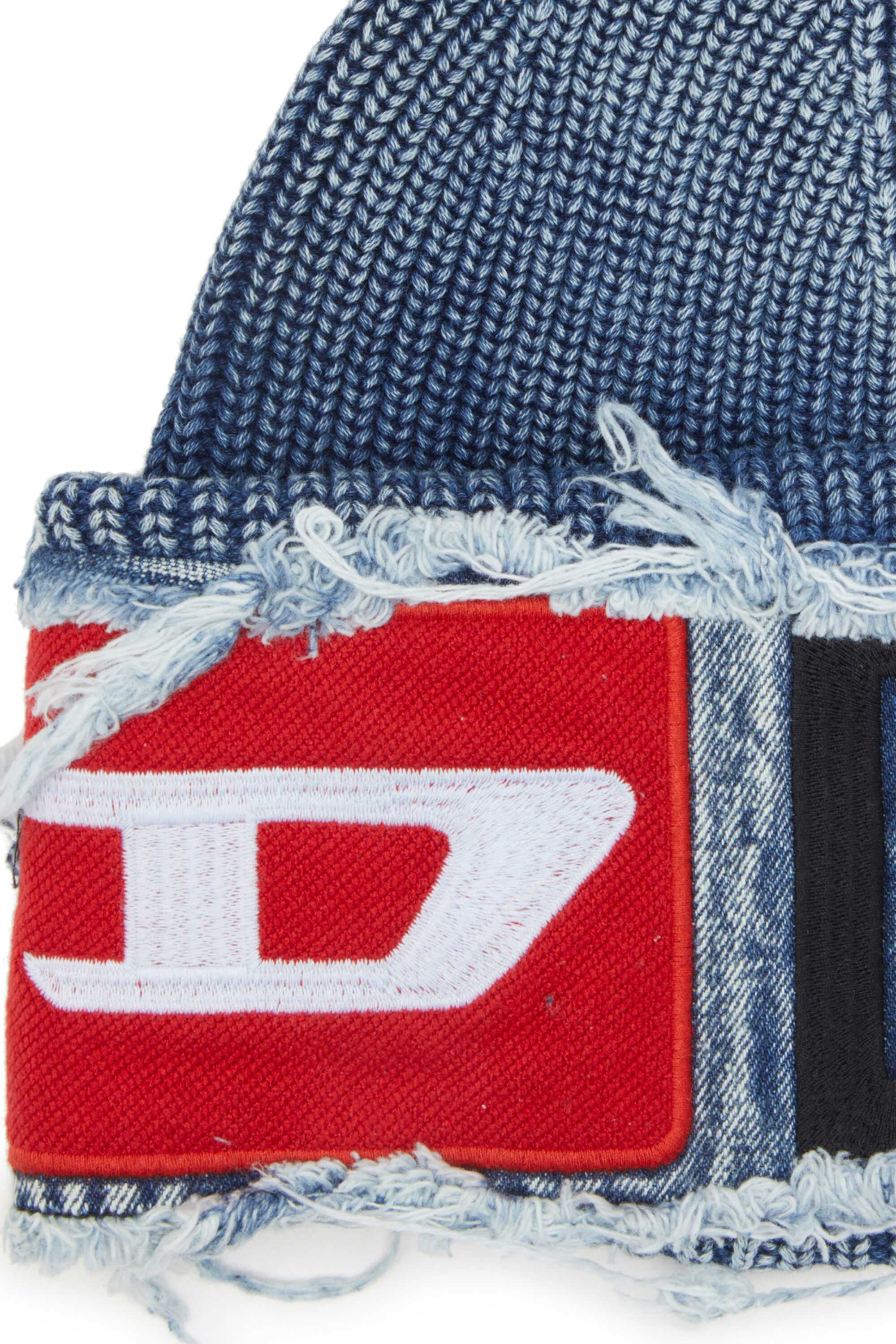 Women's Denim effect beanie with bold patch detail | Blue | Diesel
