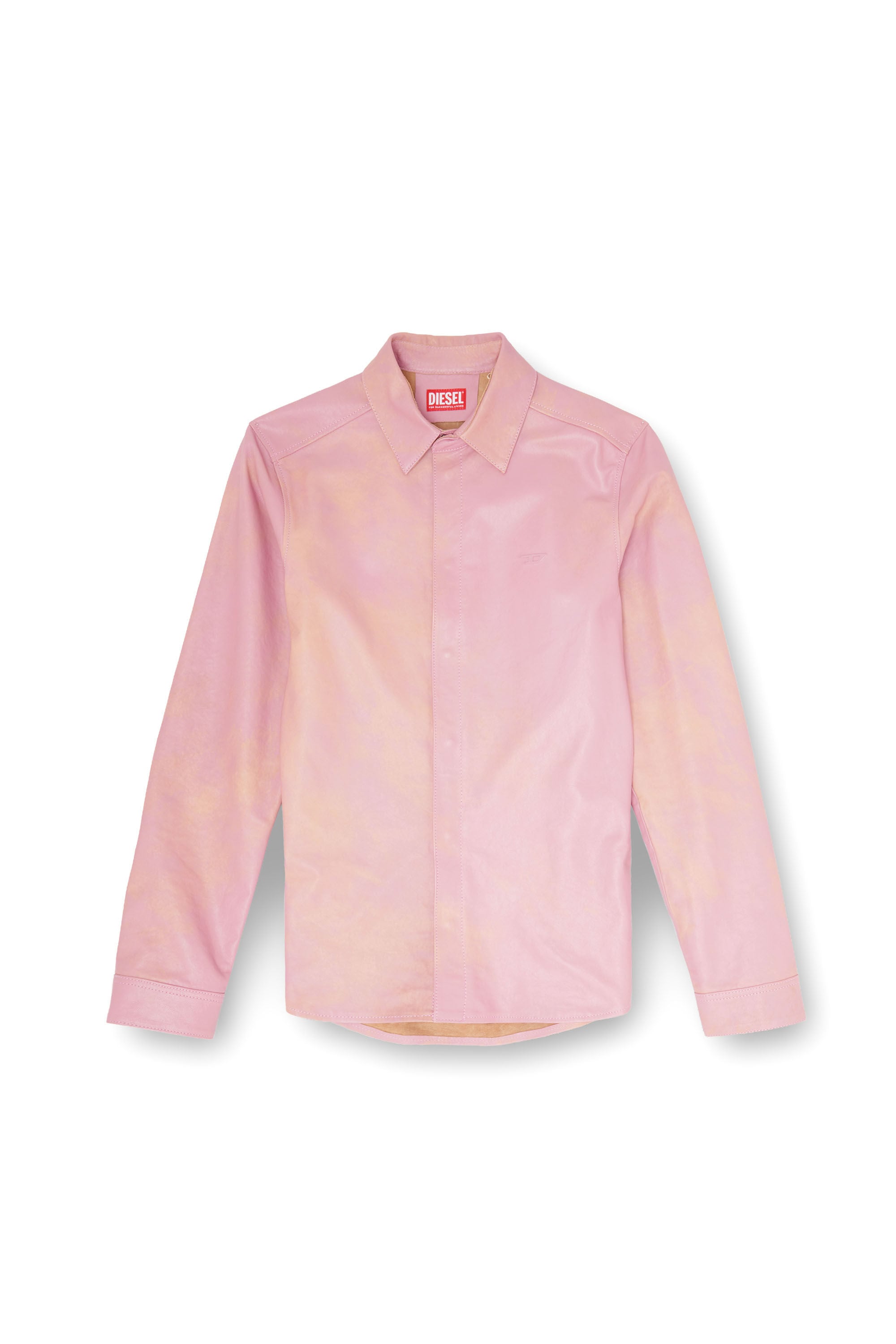 Diesel - S-CIRT, Man's Shirt in treated leather in Pink - 2