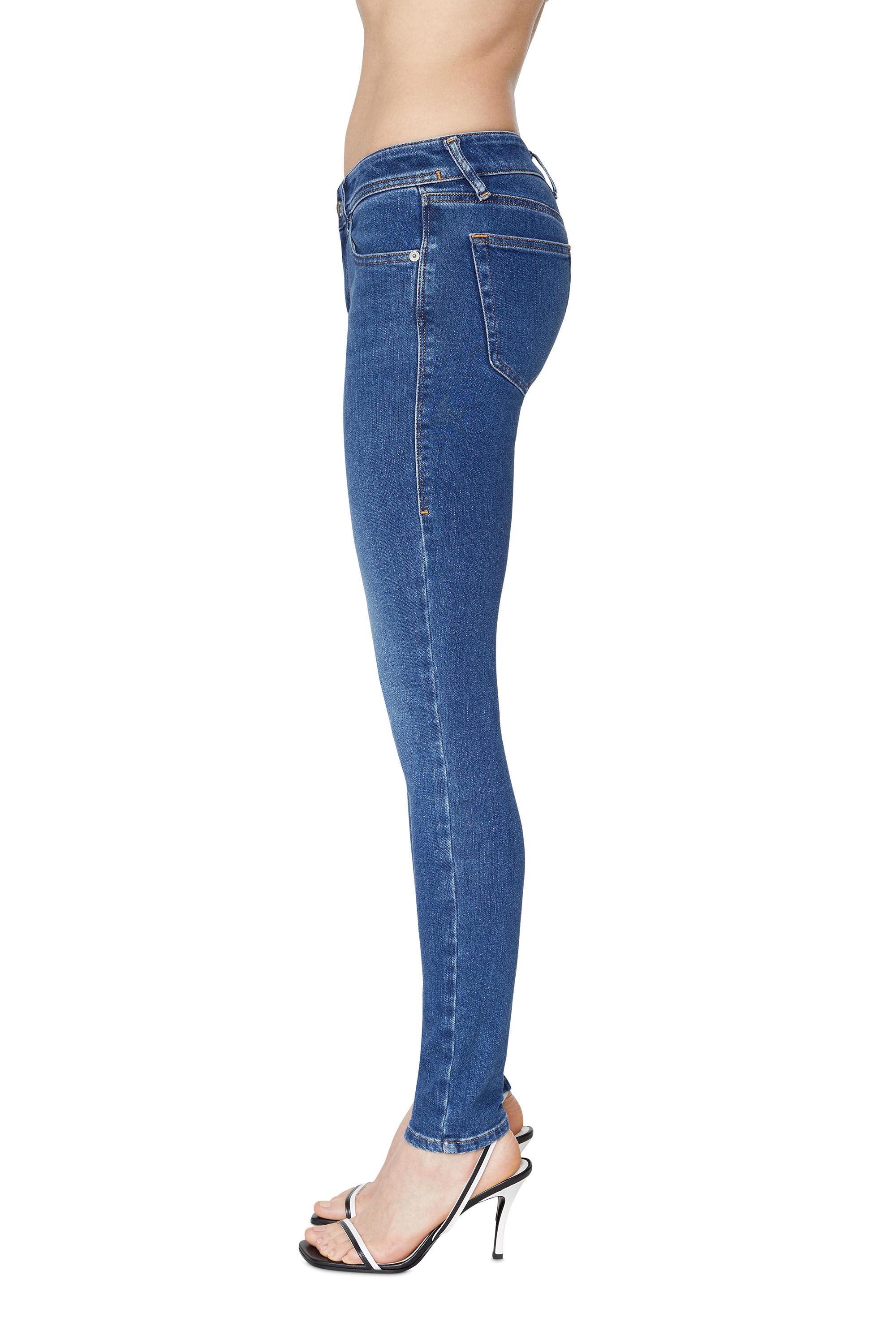 Diesel - 2018 Slandy low 09C21 Super skinny Jeans, Medium blue - Image 5