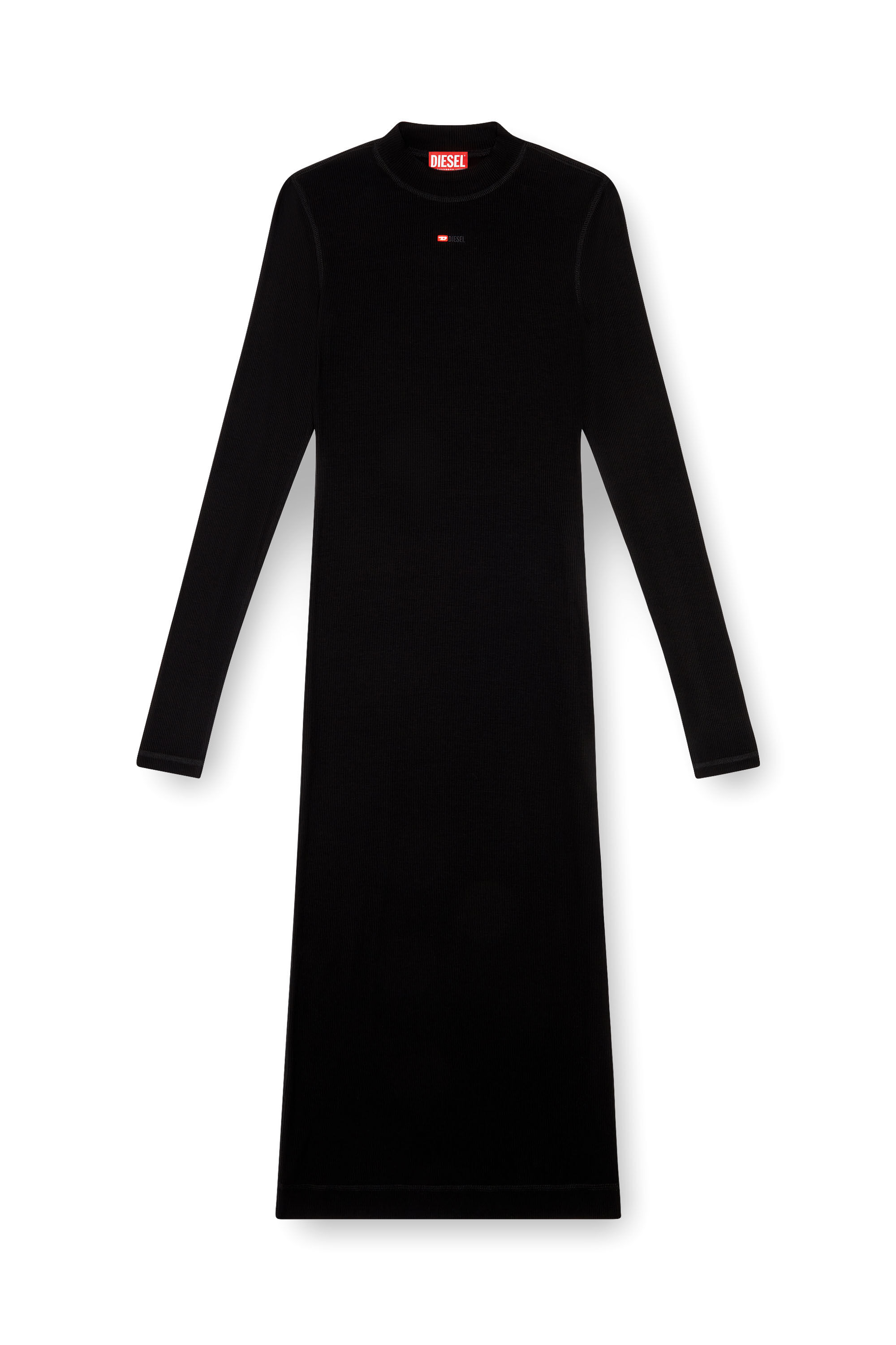 【送料&関税込】Diesel d-mokky-ls-microdiv Midi Dress Women's Mock-neck midi dress | Black | Diesel